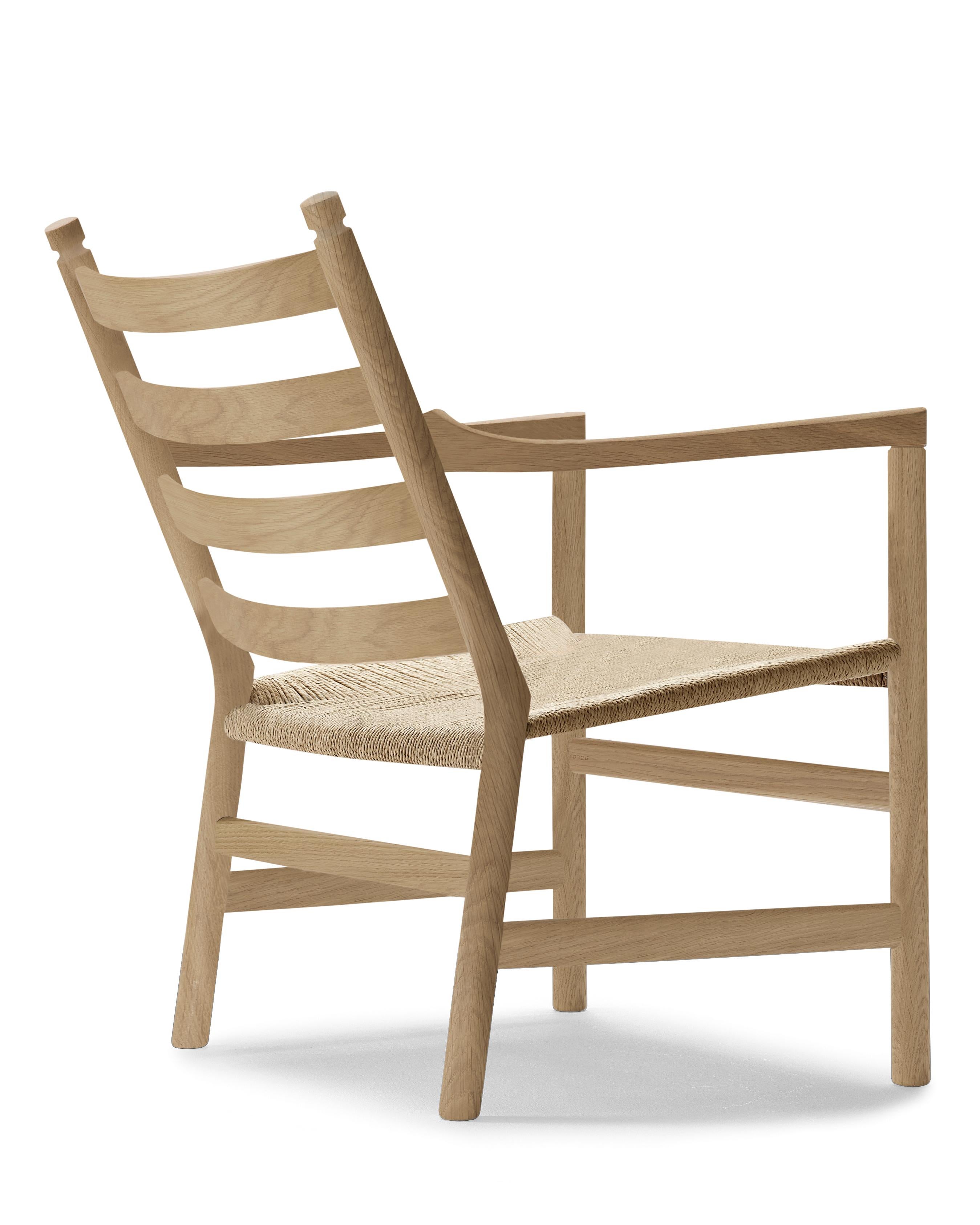 Brown (Oak Soap) CH44 Lounge Chair in Wood with Natural Papercord Seat by Hans J. Wegner 3