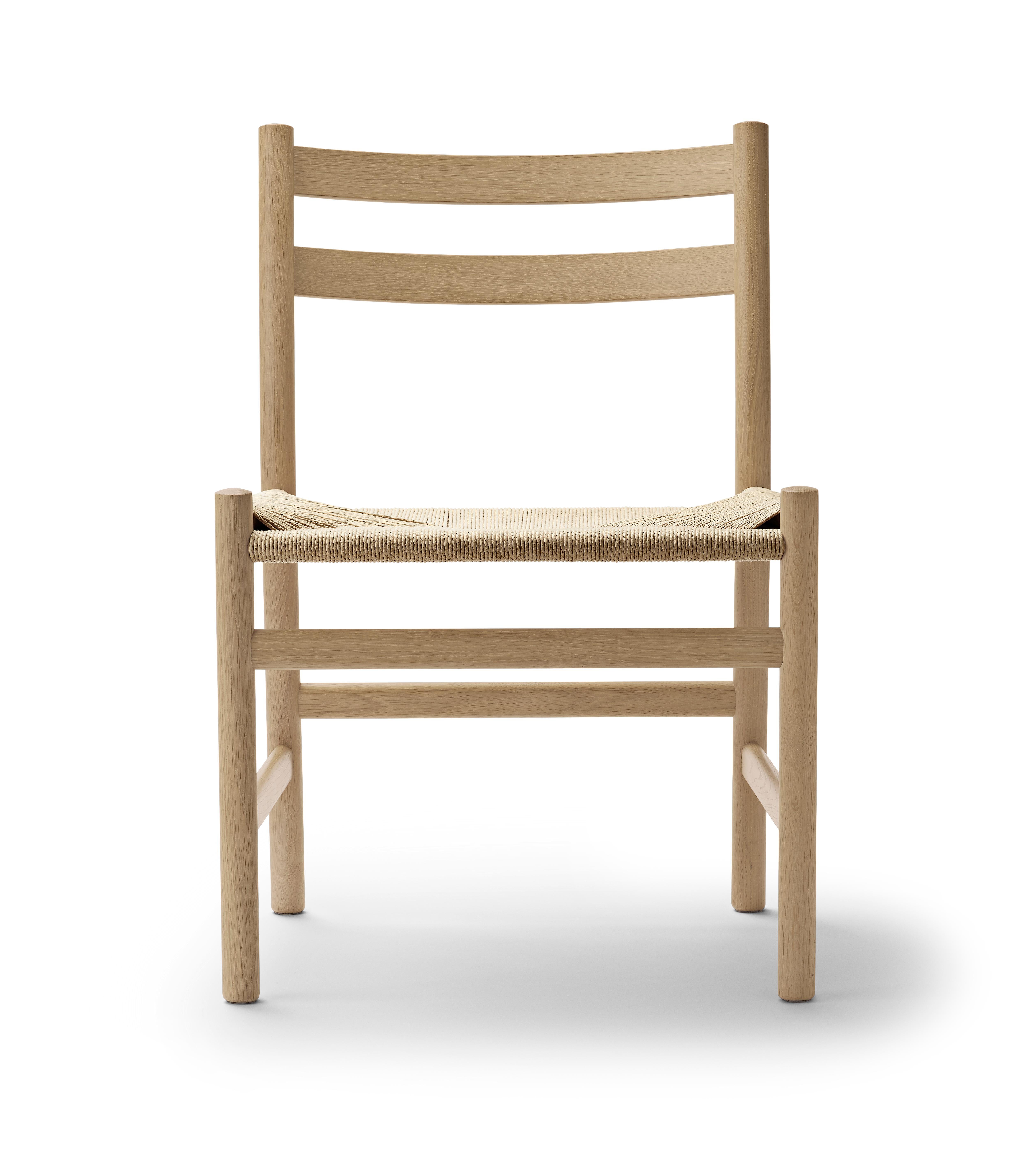 Brown (Oak Soap) CH47 Dining Chair in Wood Finishes with Natural Papercord Seat by Hans J. Wegner