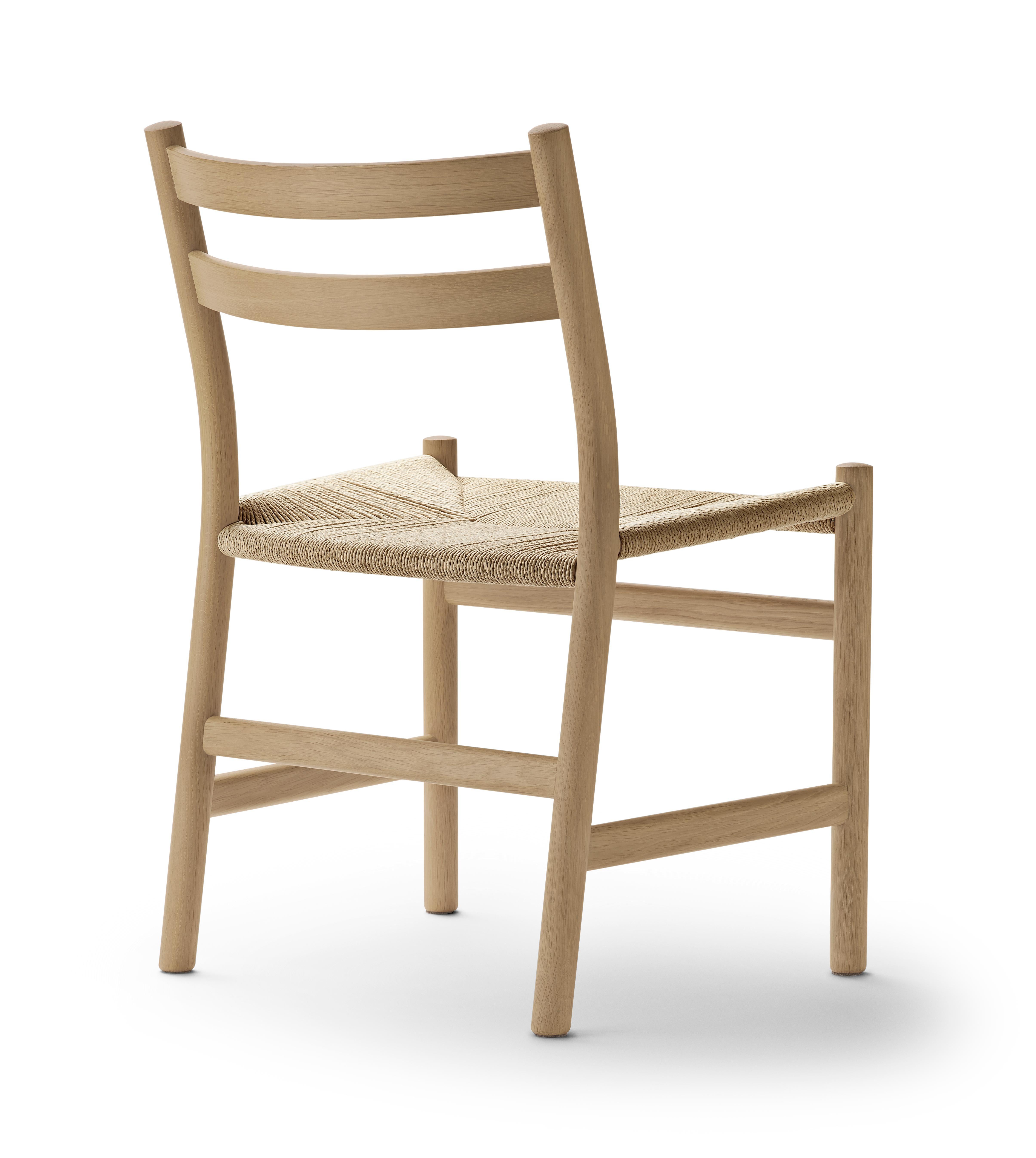 Brown (Oak Soap) CH47 Dining Chair in Wood Finishes with Natural Papercord Seat by Hans J. Wegner 3