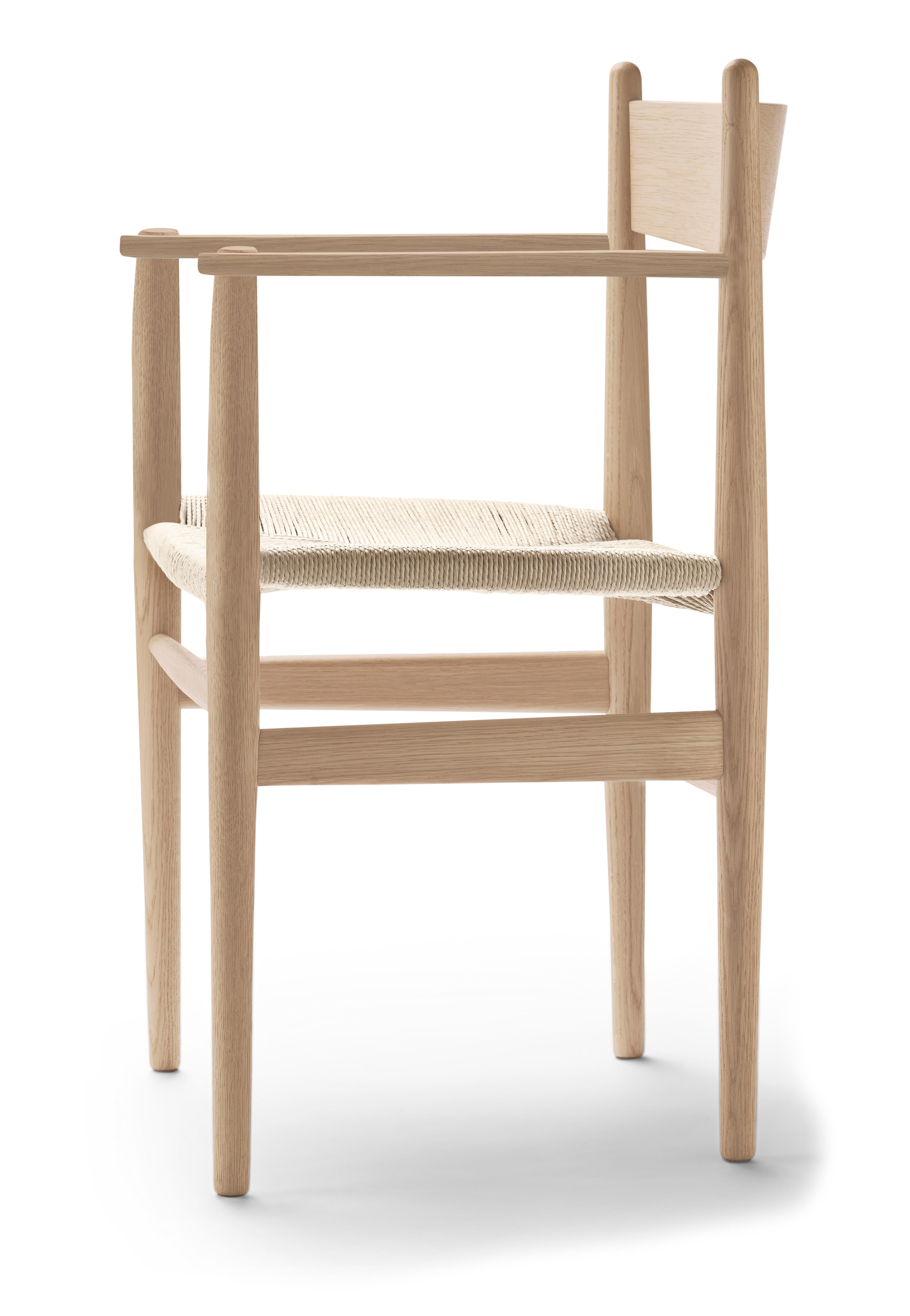 CH37 Esszimmerstuhl in Holzausführung mit Sitz aus natürlichem Papierkordel von Hans J. Wegner,Beige (Oak White Oil) 2