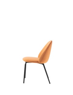 Iola Upholstered Chair in Black Metal Base, by E-ggs
