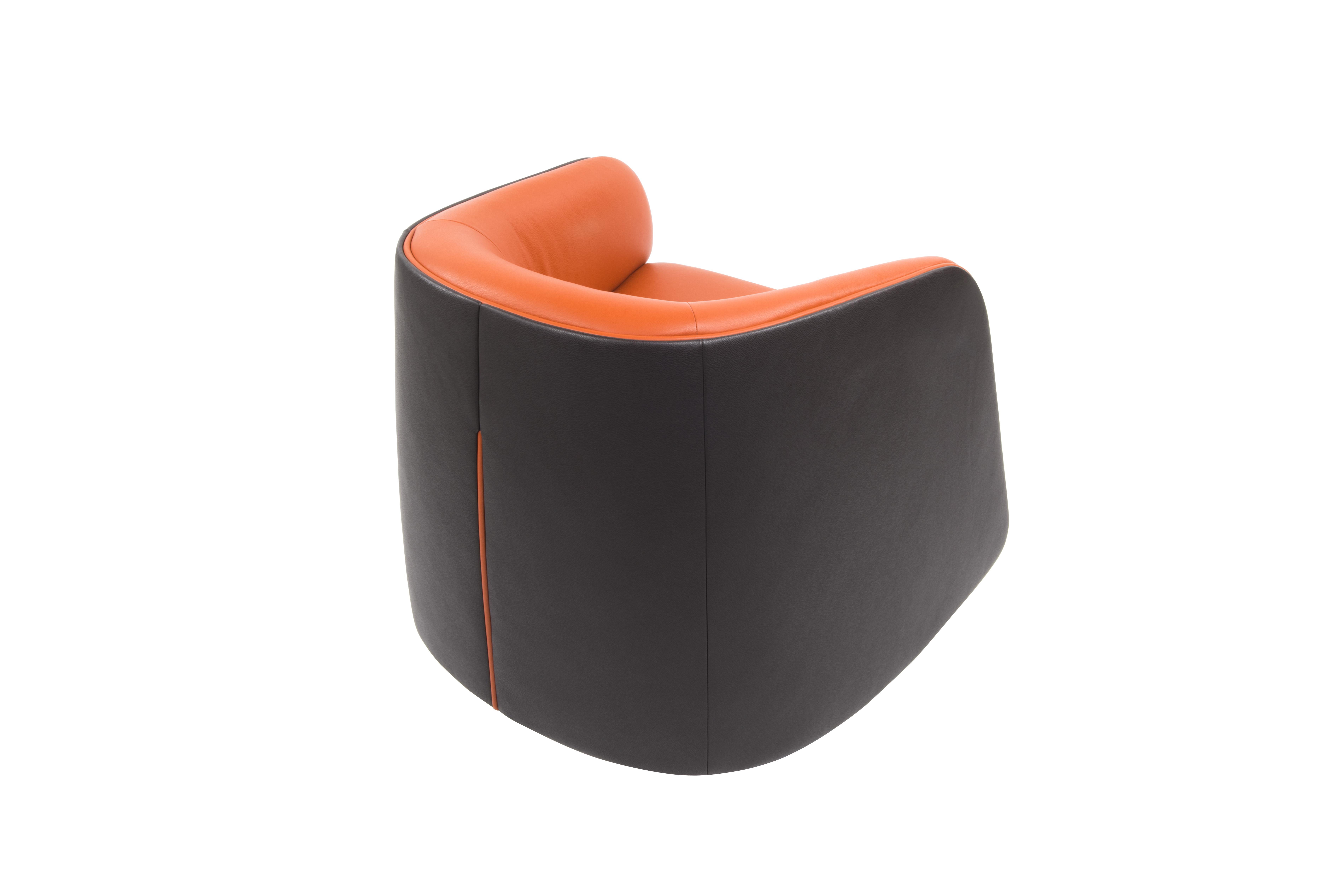 For Sale: Orange (Maine) De Sede Customizable Leather Rocking Chair 2