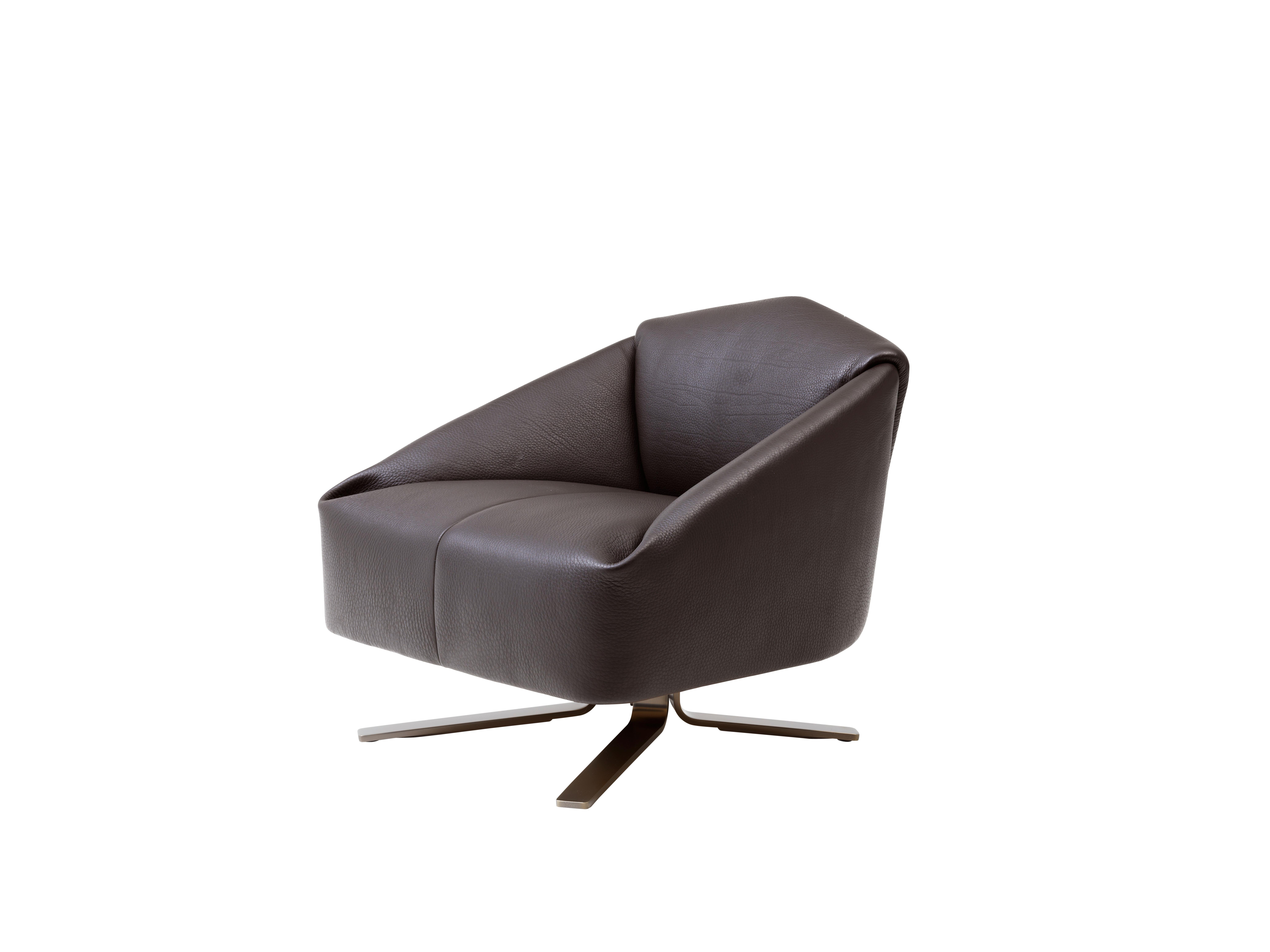 For Sale: Black (NECK Cigarro) De Sede Leather Folds Armchair by Alfredo Häberli 2