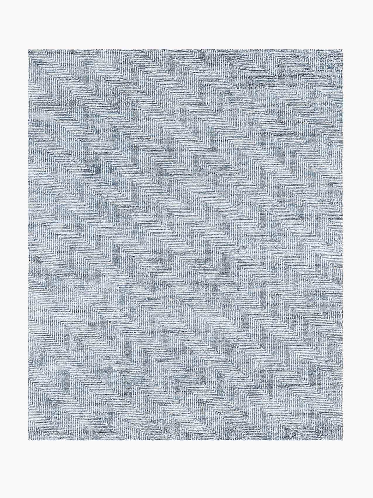 For Sale: Blue (Azure) Ben Soleimani Vello Rug– Hand-knotted Wool + Viscose Ash/Silver 6'x9'
