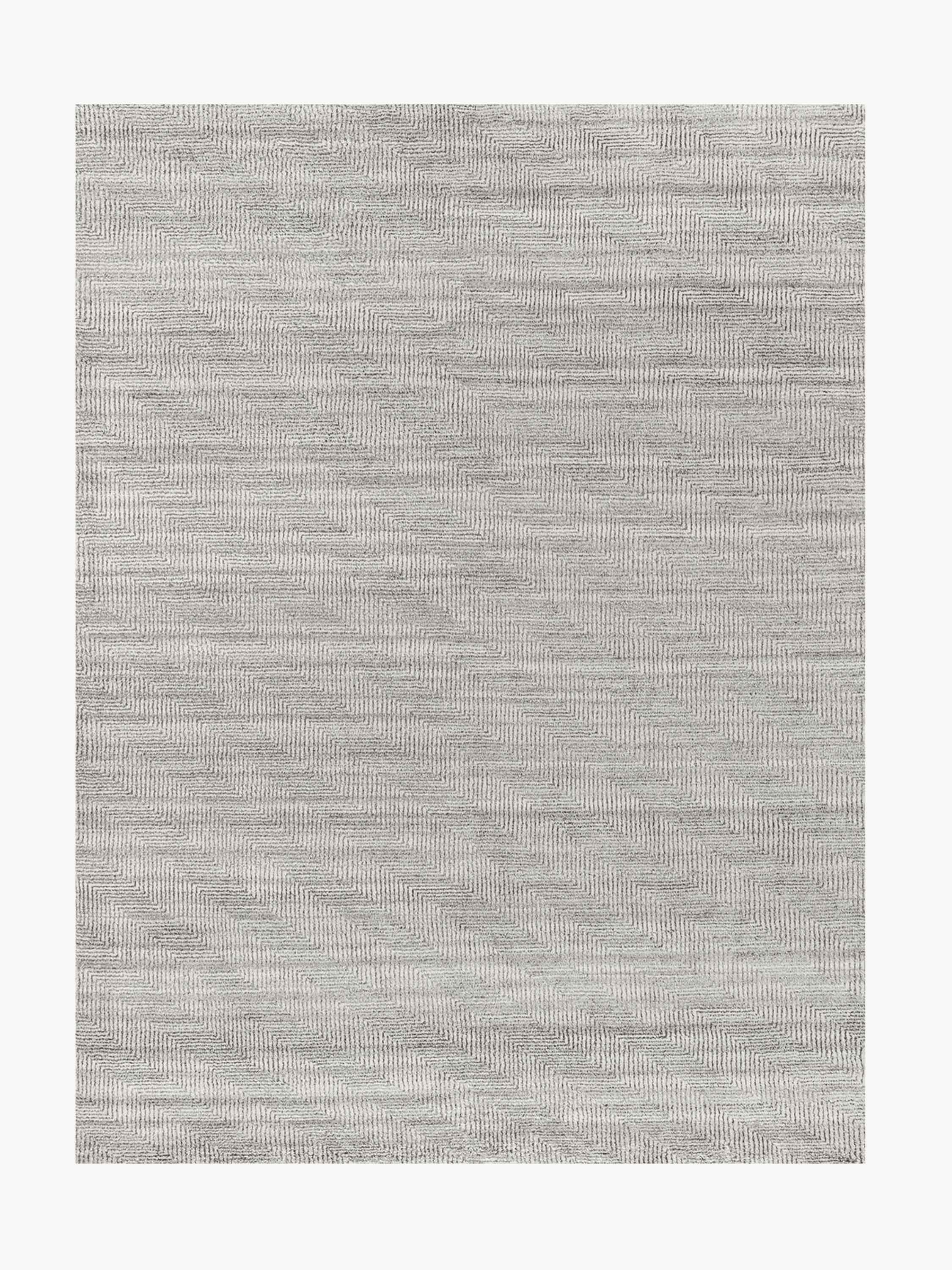 For Sale: Gray (Grey/Charcoal) Ben Soleimani Vello Rug– Hand-knotted Wool + Viscose Ash/Silver 6'x9'