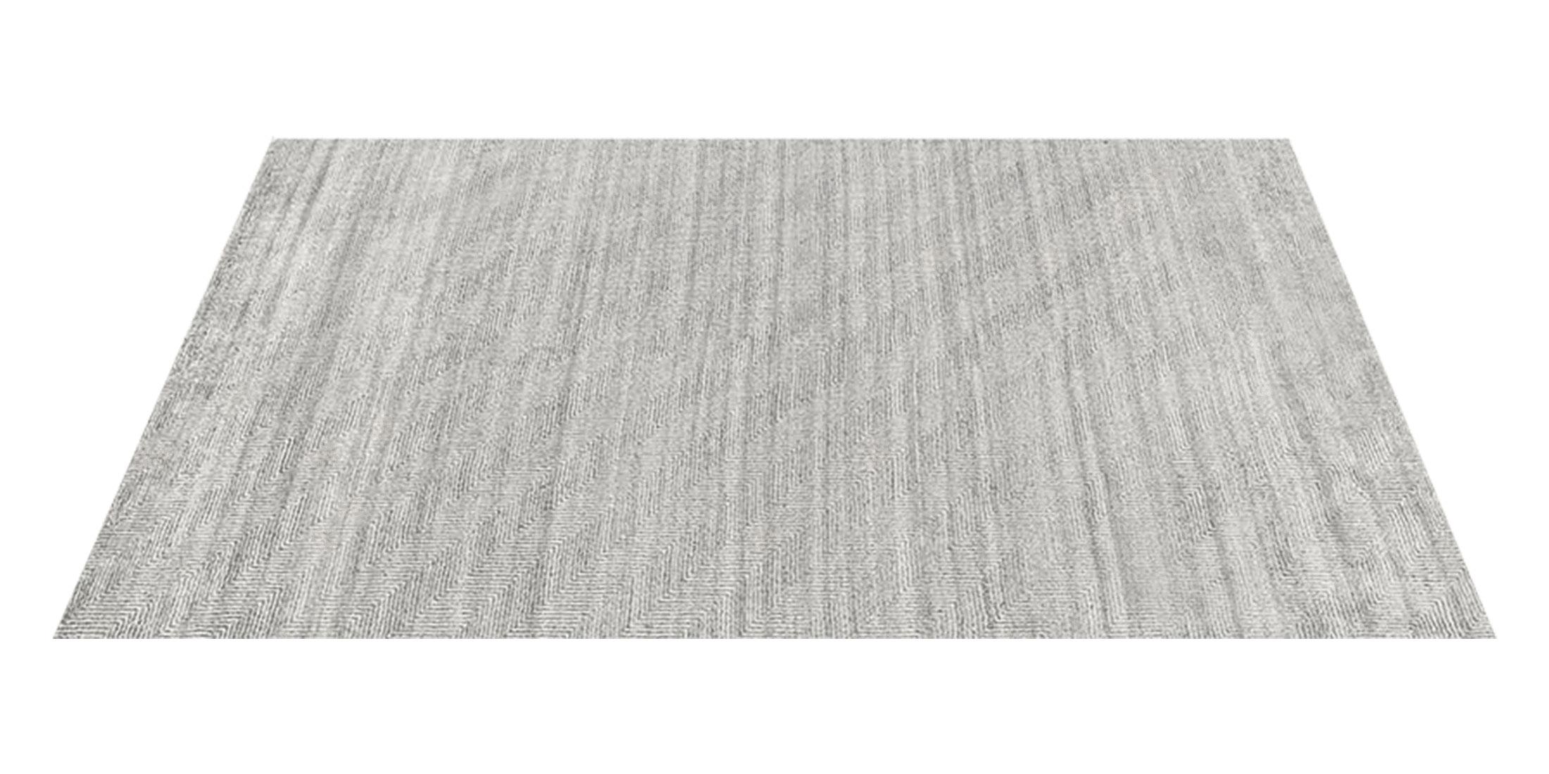 For Sale: Gray (Grey/Charcoal) Ben Soleimani Vello Rug– Hand-knotted Wool + Viscose Ash/Silver 6'x9' 2