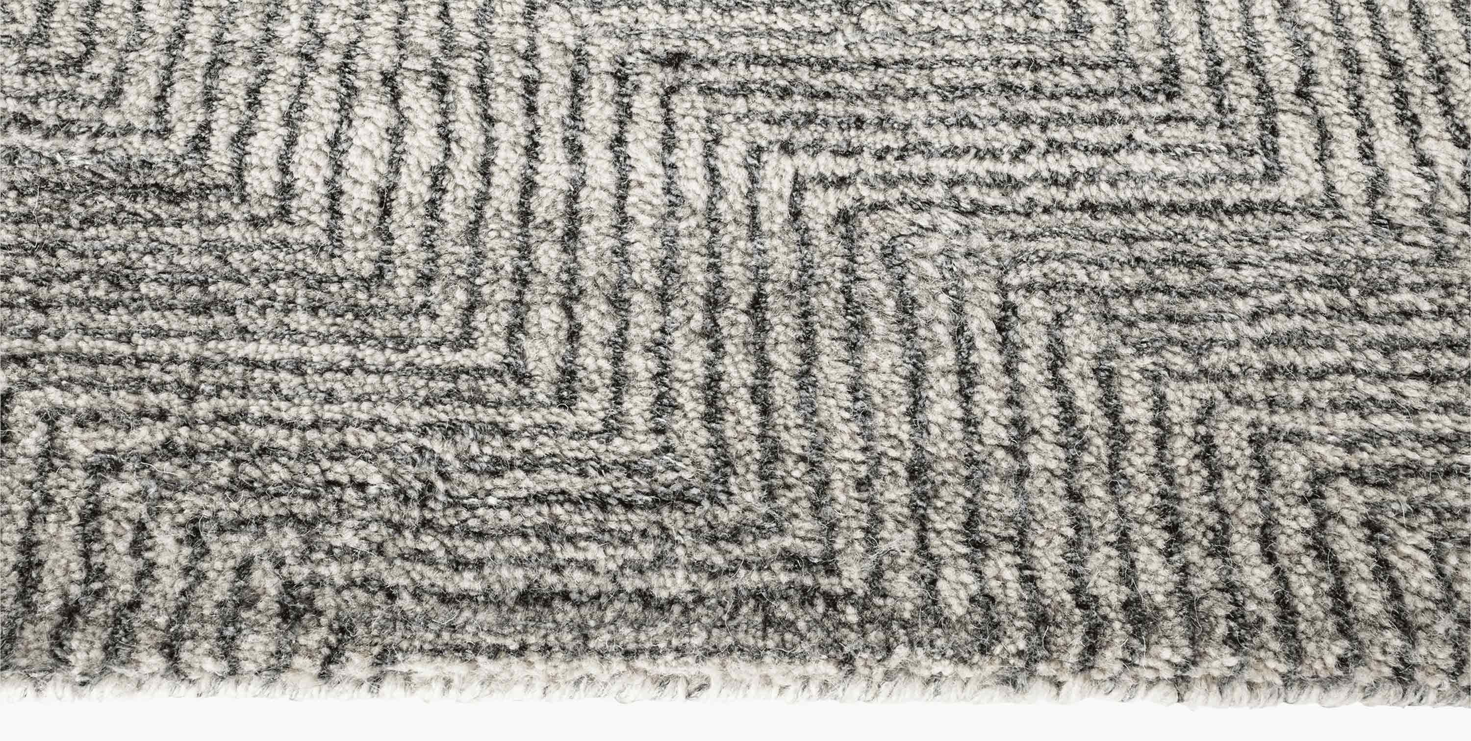 For Sale: Gray (Grey/Charcoal) Ben Soleimani Vello Rug– Hand-knotted Wool + Viscose Ash/Silver 6'x9' 3