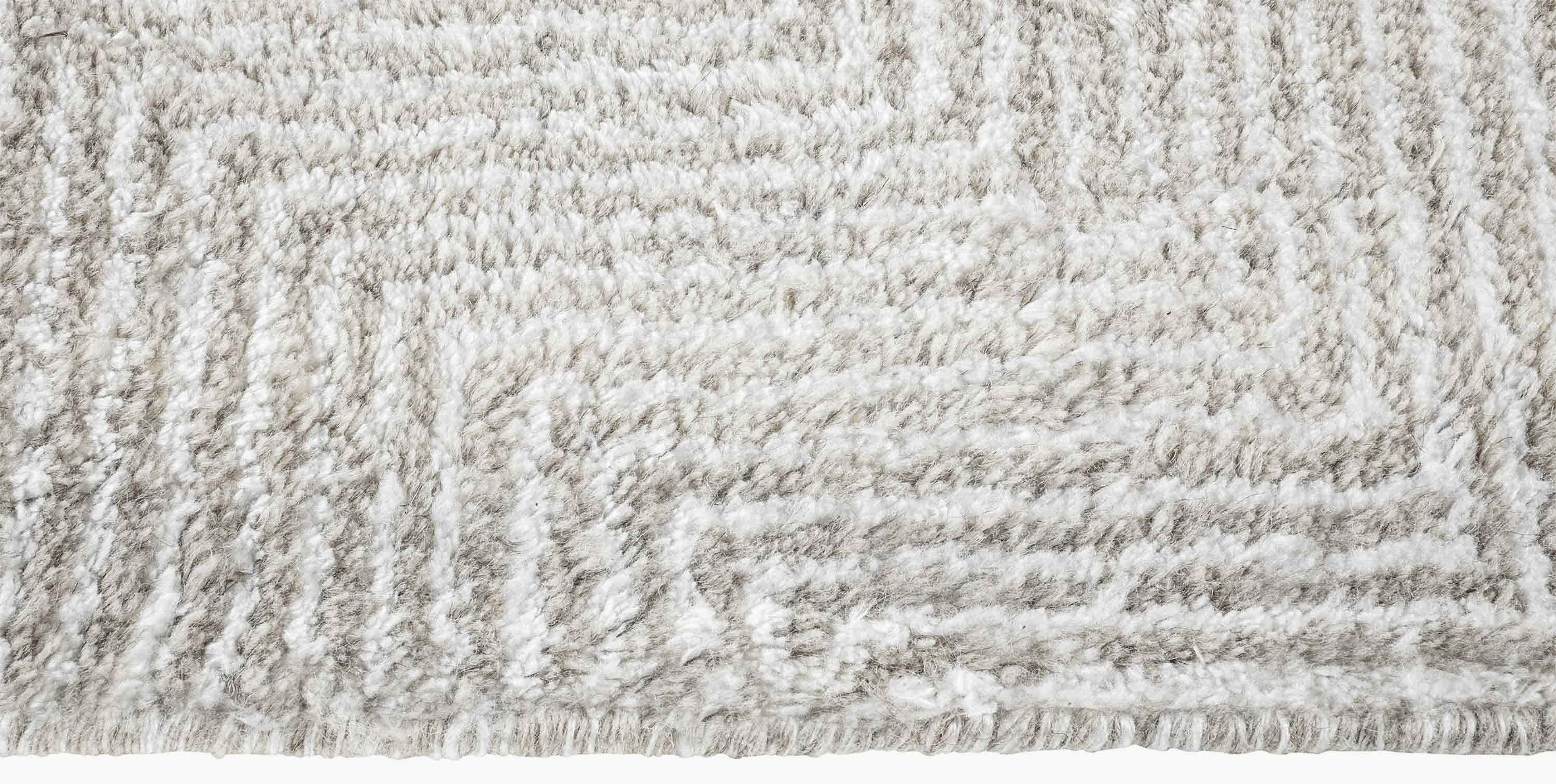 For Sale: Beige (Sand) Ben Soleimani Vello Rug– Hand-knotted Wool + Viscose Ash/Silver 6'x9' 3