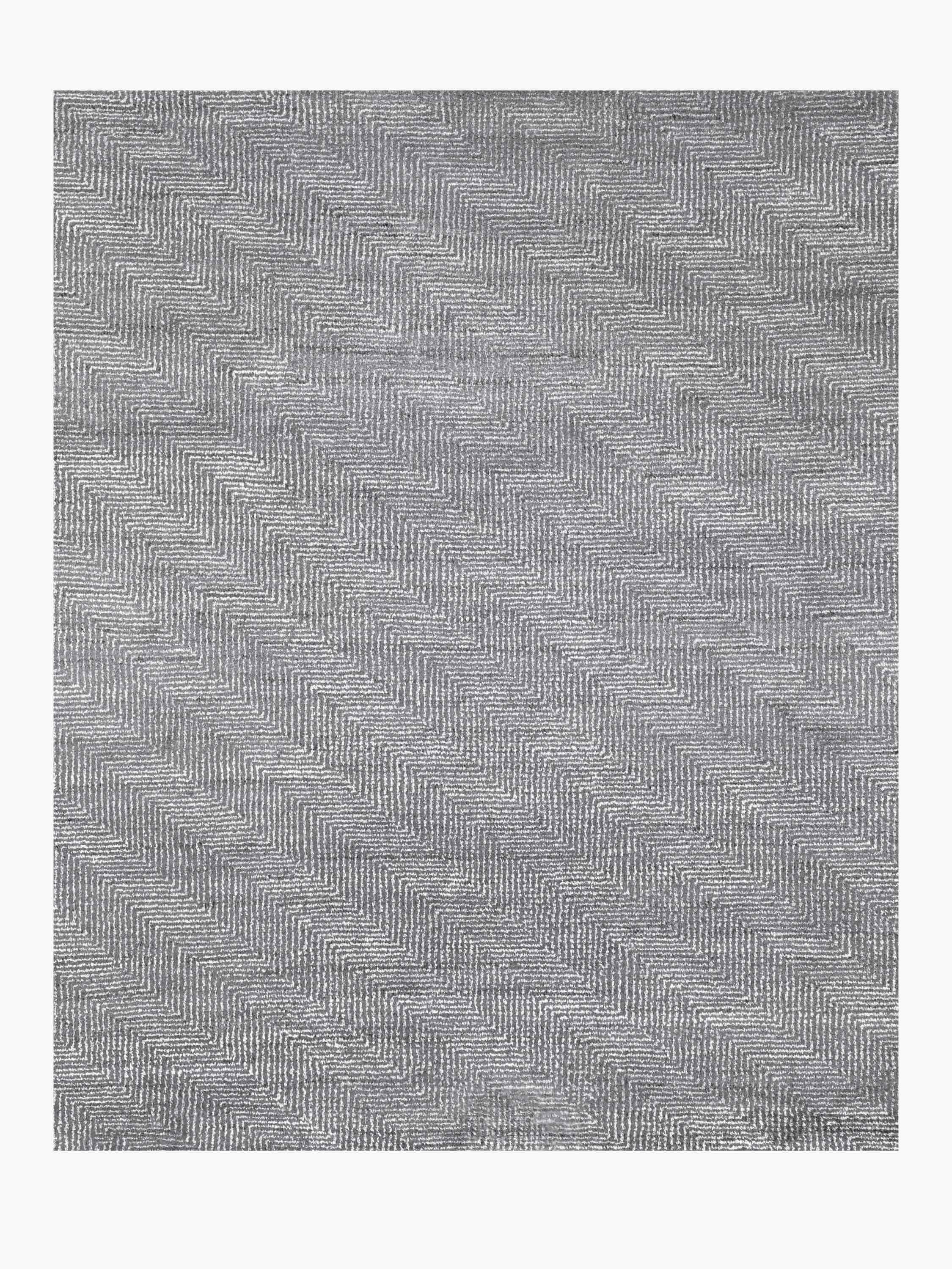 For Sale: Beige (Sand) Ben Soleimani Vello Rug– Hand-knotted Wool + Viscose Ash/Silver 10'x14'