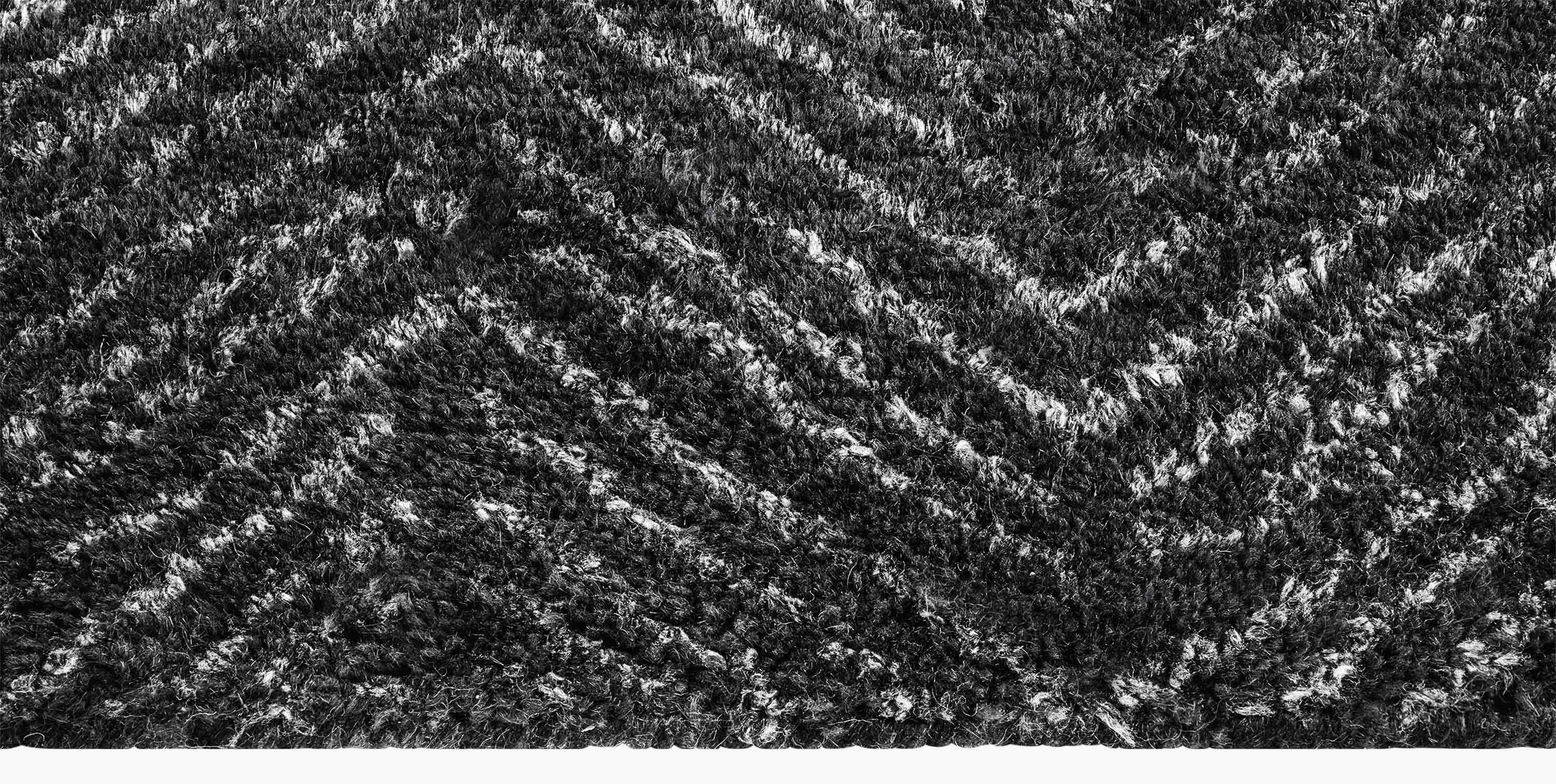 For Sale: Black (Black/Grey) Ben Soleimani Alia Rug– Hand-woven Chevron Wool + Viscose Black/Gray 8'x10' 3
