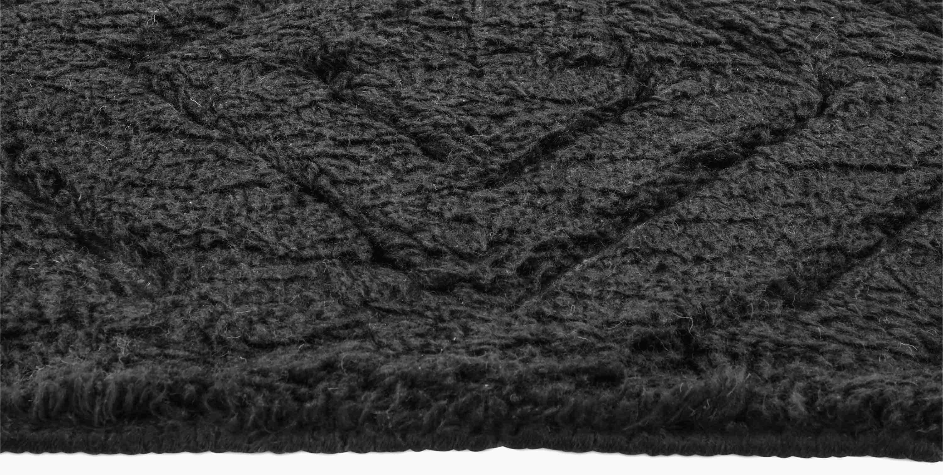 For Sale: Black (Charcoal) Ben Soleimani Cava Rug– Moroccan Hand-knotted Ultra-plush Charcoal 6'x9' 3