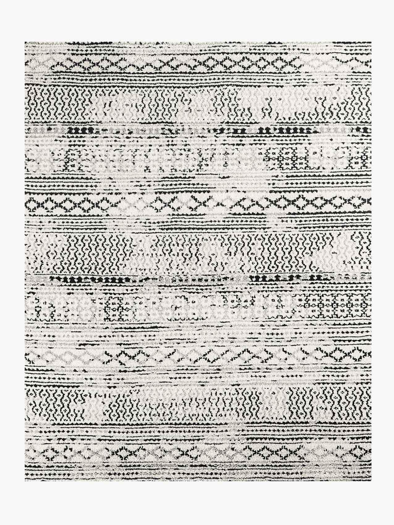 For Sale: Beige (Ivory/Black) Ben Soleimani Mori Rug– Hand-woven Plush Wool Grey/Black 12'x15'