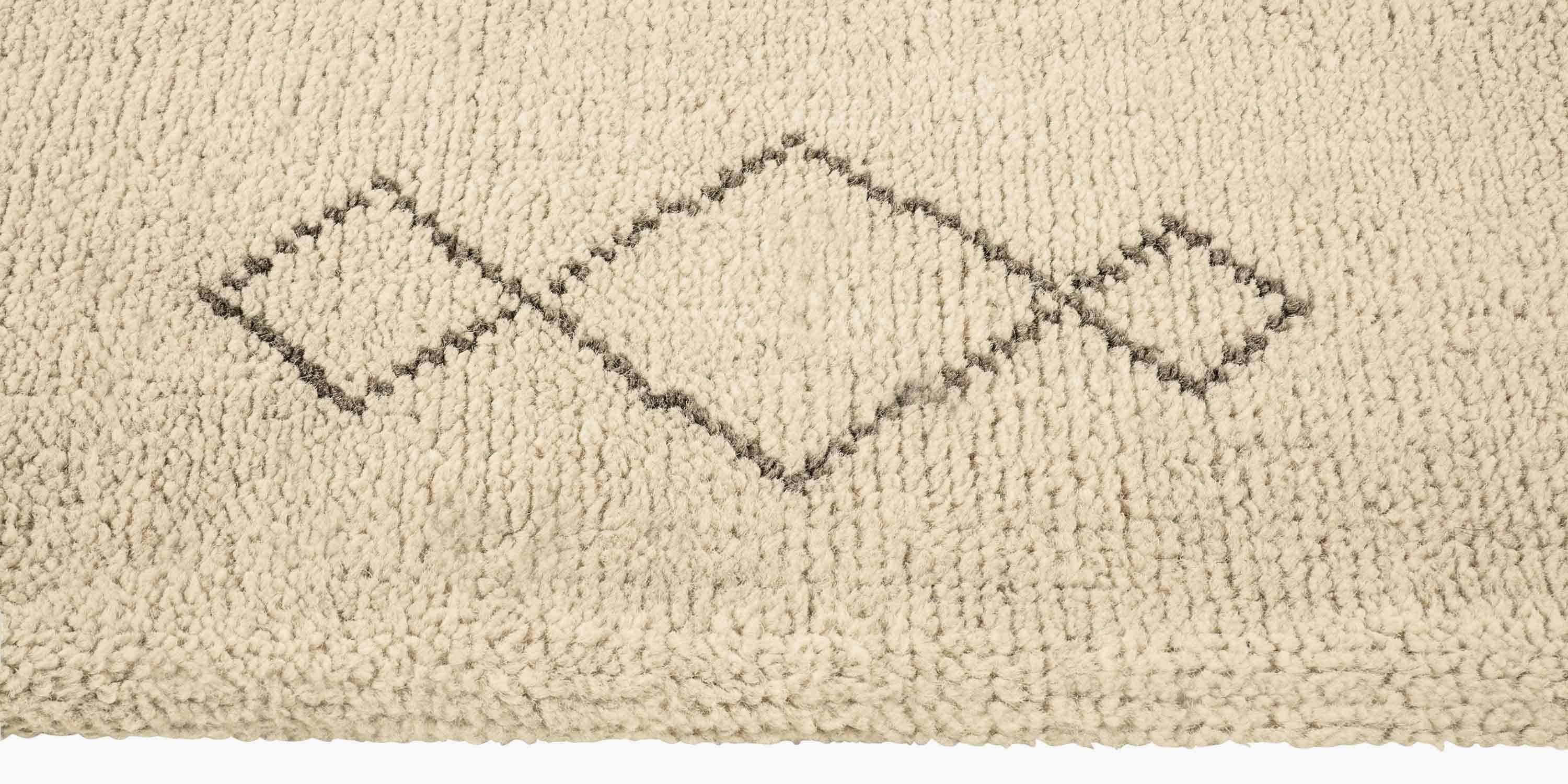 For Sale: Beige (Sand/Charcoal) Ben Soleimani Arisa Rug– Moroccan Hand-knotted Plush Wool Carbon/Mist 6'x9' 3