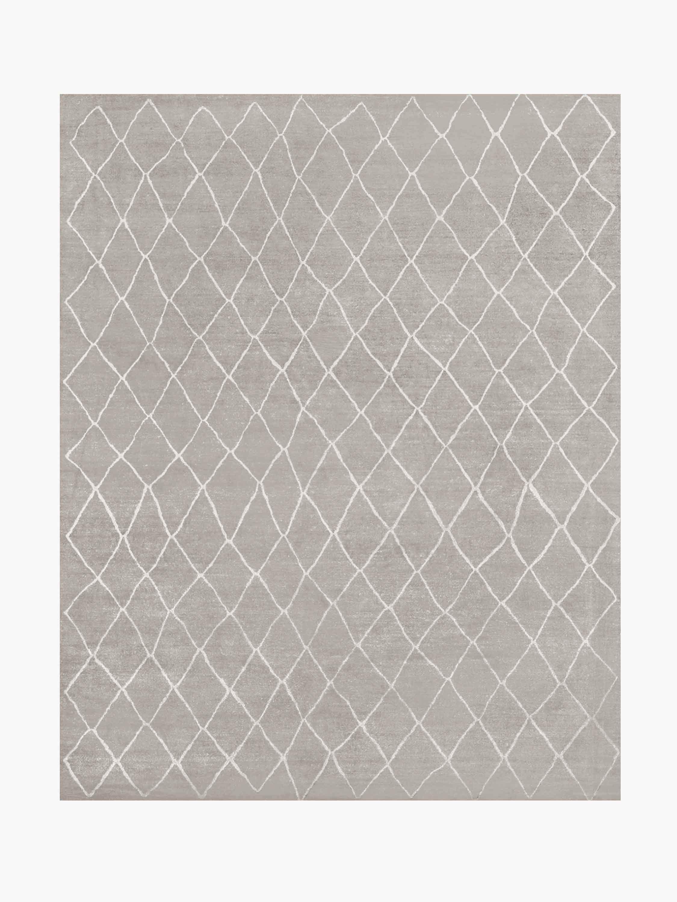 For Sale: Gray Ben Soleimani Arlequin Rug– Ultra-plush Hand-knotted Viscose Charcoal 6'x9'