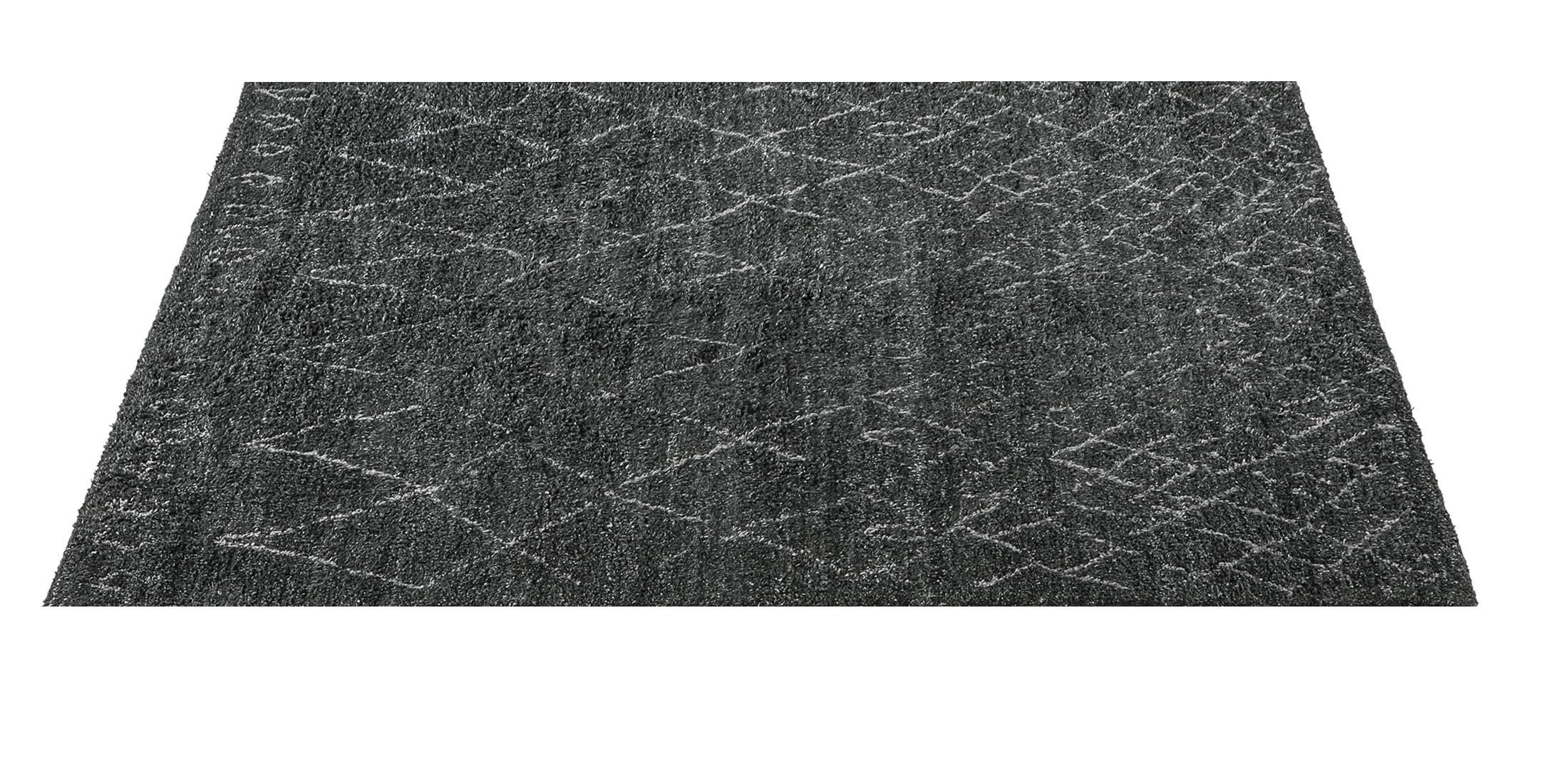 For Sale: Black (Graphite/Charcoal) Ben Soleimani Performance Elda Rug– Moroccan Hand-knotted Charcoal 6'x9' 2