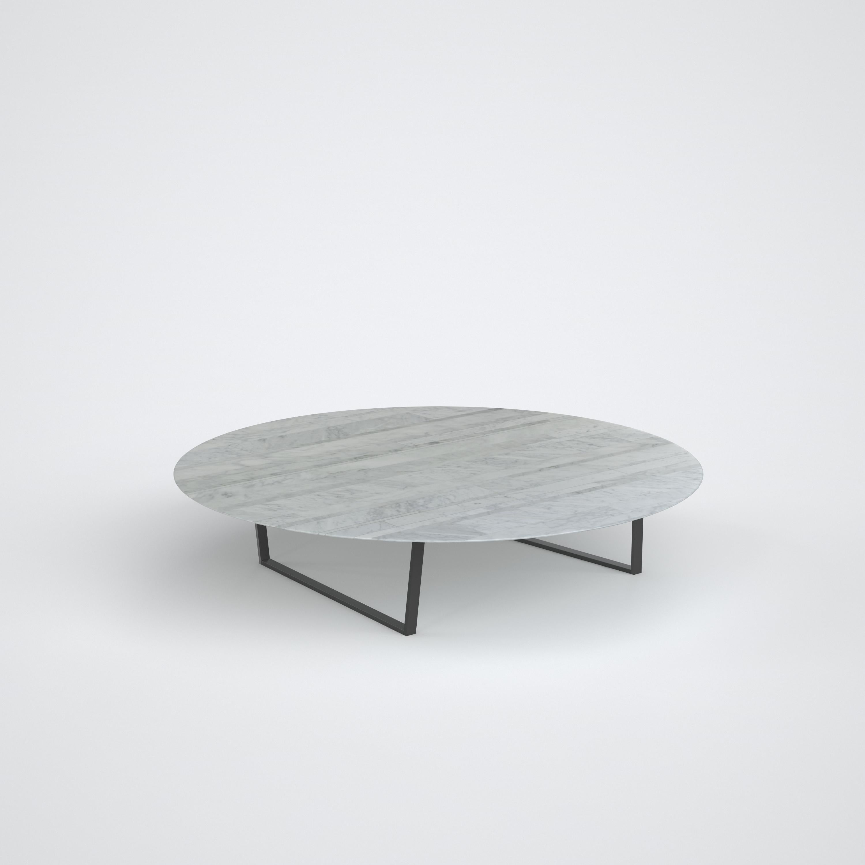 For Sale: White (Bianco Carrara) Salvatori Large Round Dritto Coffee Table by Piero Lissoni 2