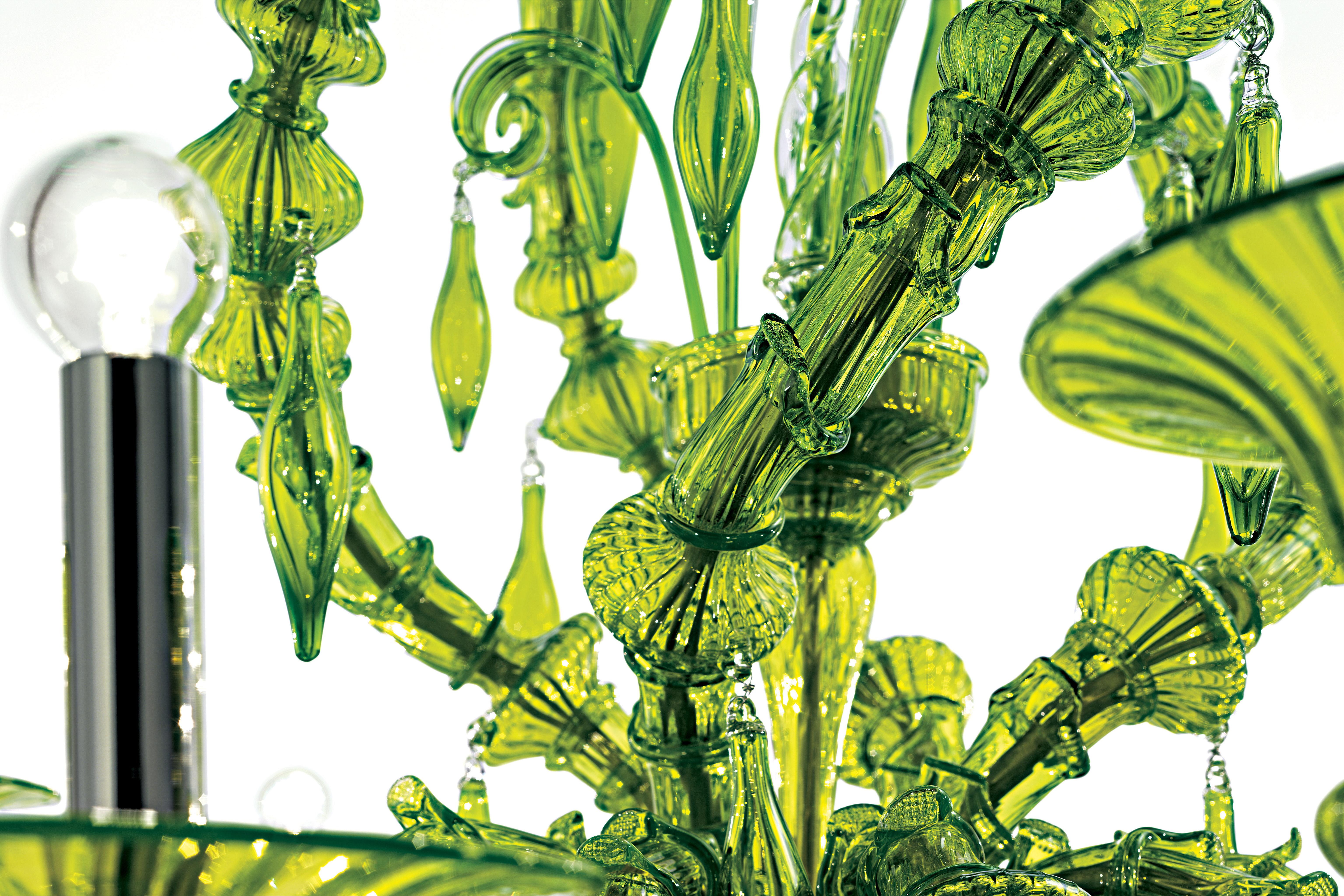 Green (Liquid Green_VL) San Giorgio 5558 16 Chandelier in Glass, by Barovier&Toso 2
