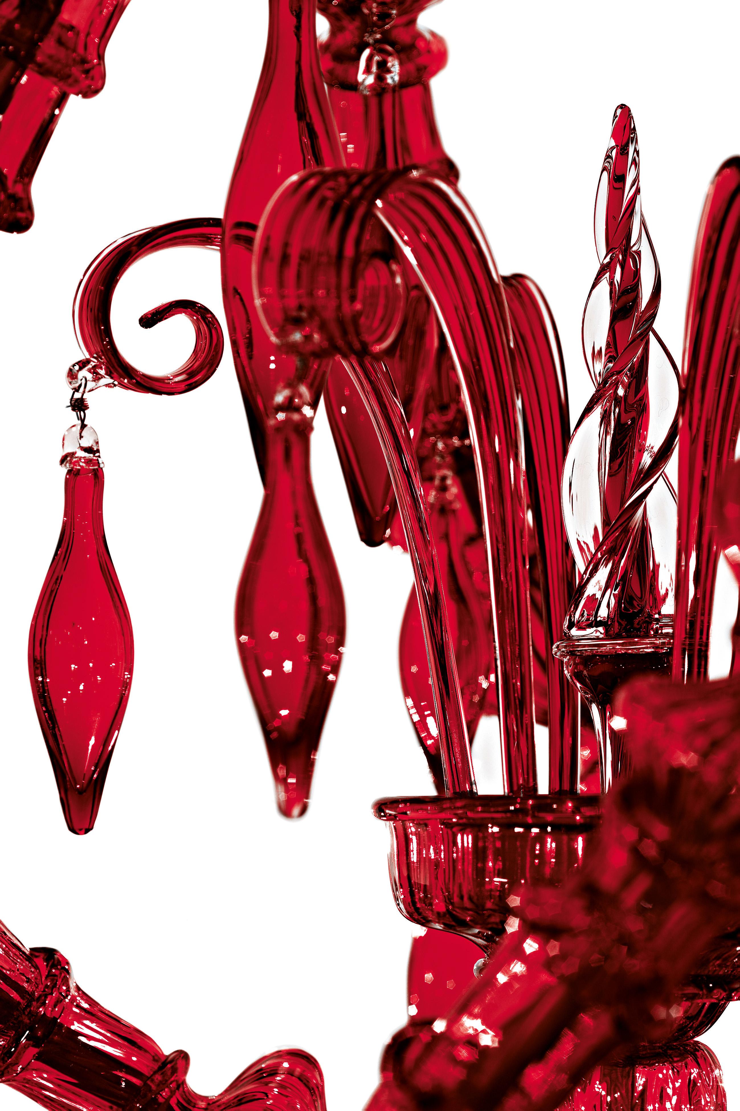 Red (Red_RR) San Giorgio 5558 16 Chandelier in Glass, by Barovier&Toso