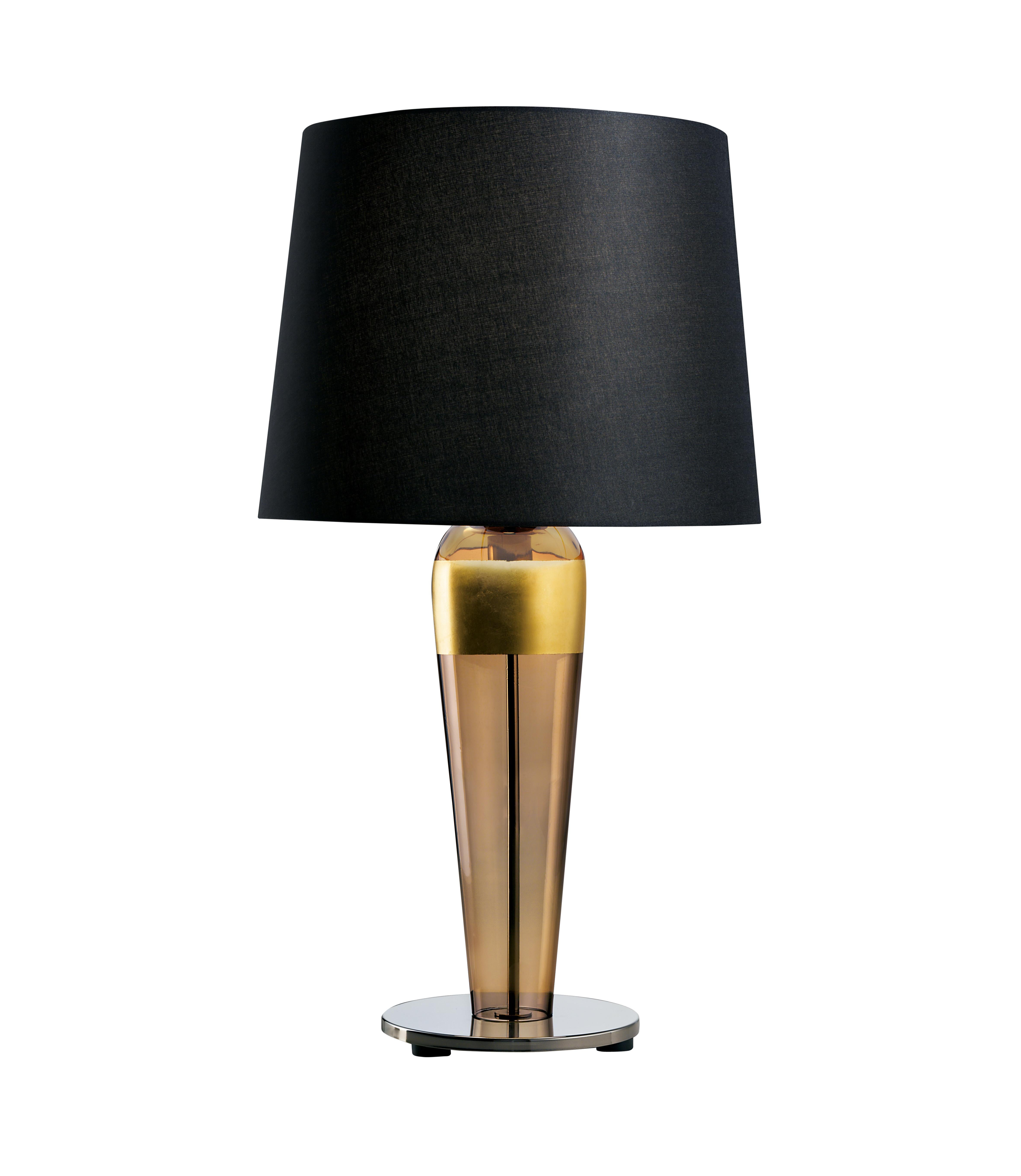 Brown (Brown_BW) Sara 5574 Table Lamp in Glass with Black Shade, by Barovier&Toso 2