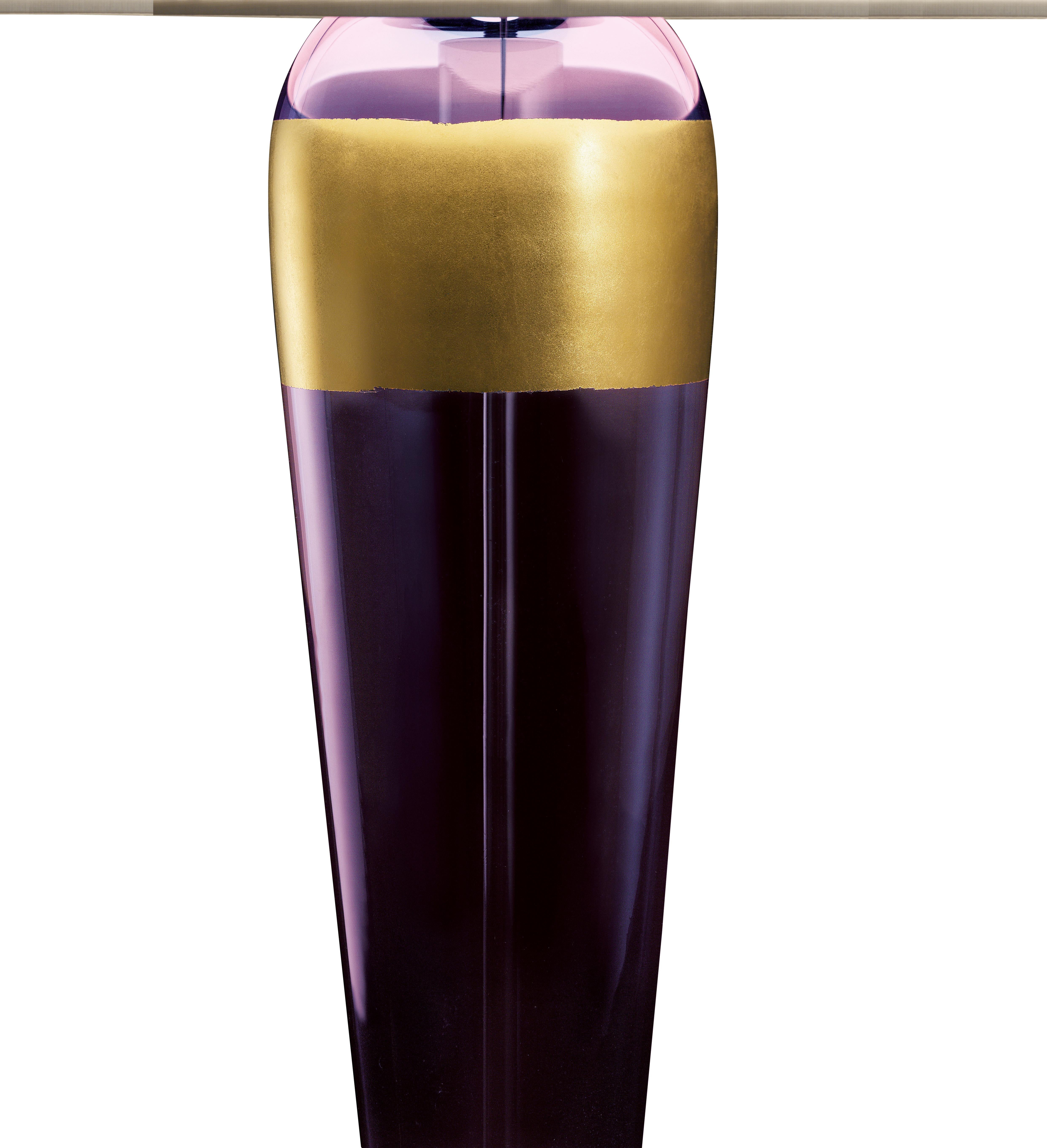 Purple (Violet_VI) Sara 5574 Table Lamp in Glass with Black Shade, by Barovier&Toso