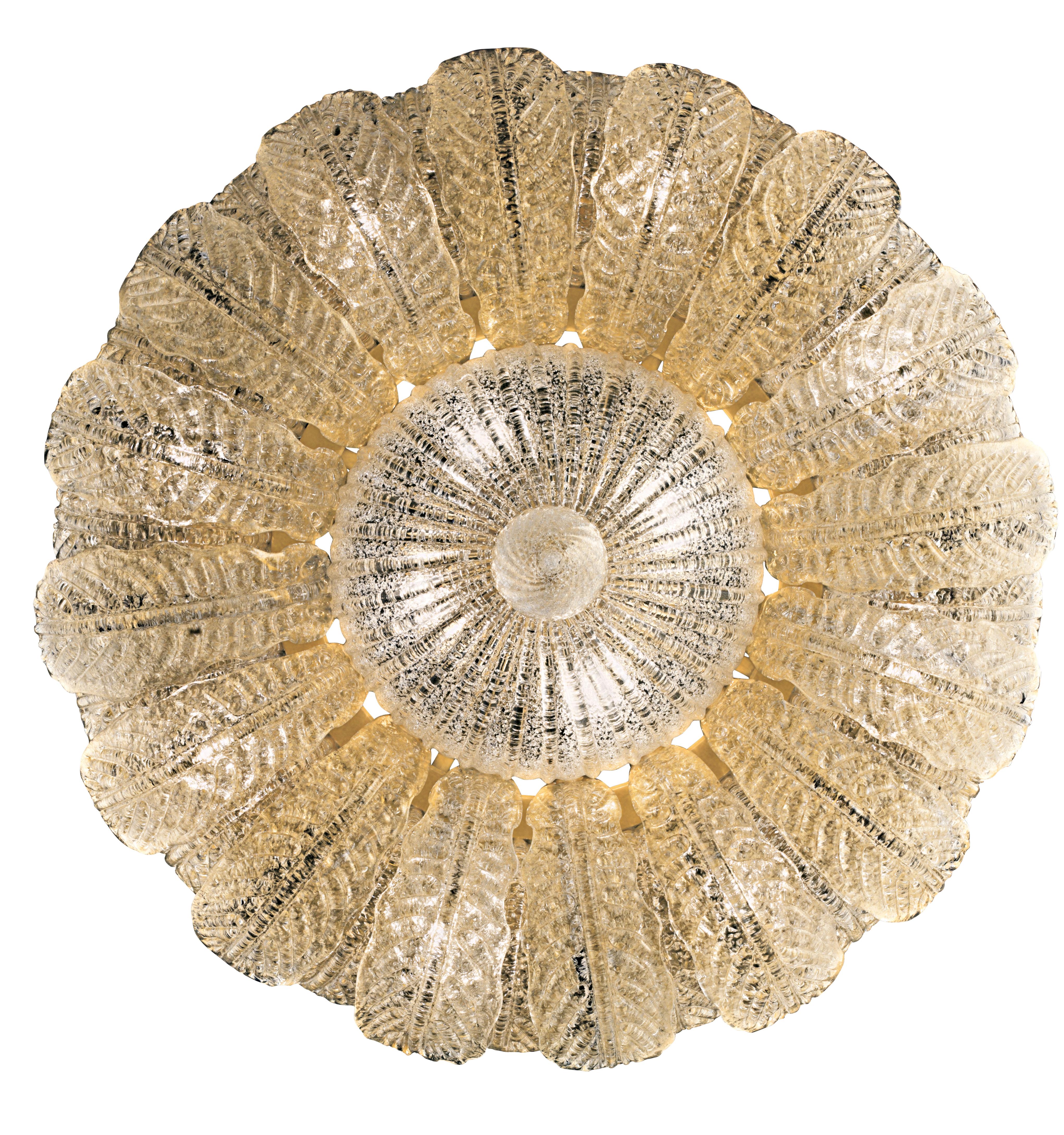 Gold (Golden_OR) Rex 5358 Ceiling Lamp in Glass and Polished Chrome, by Barovier&Toso 2