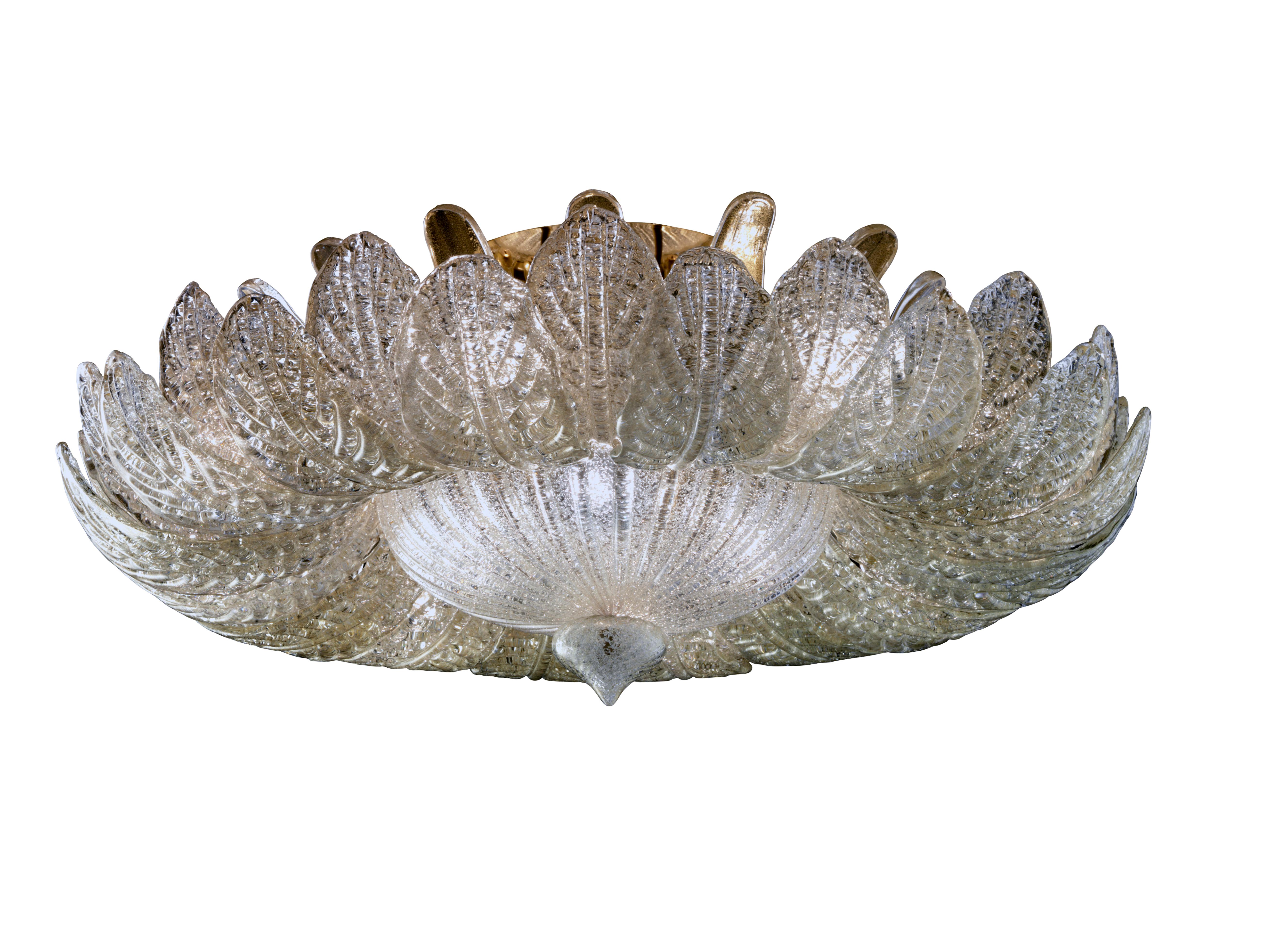 Clear (Crystal_CR) Rex 5358 Ceiling Lamp in Glass and Polished Chrome, by Barovier&Toso