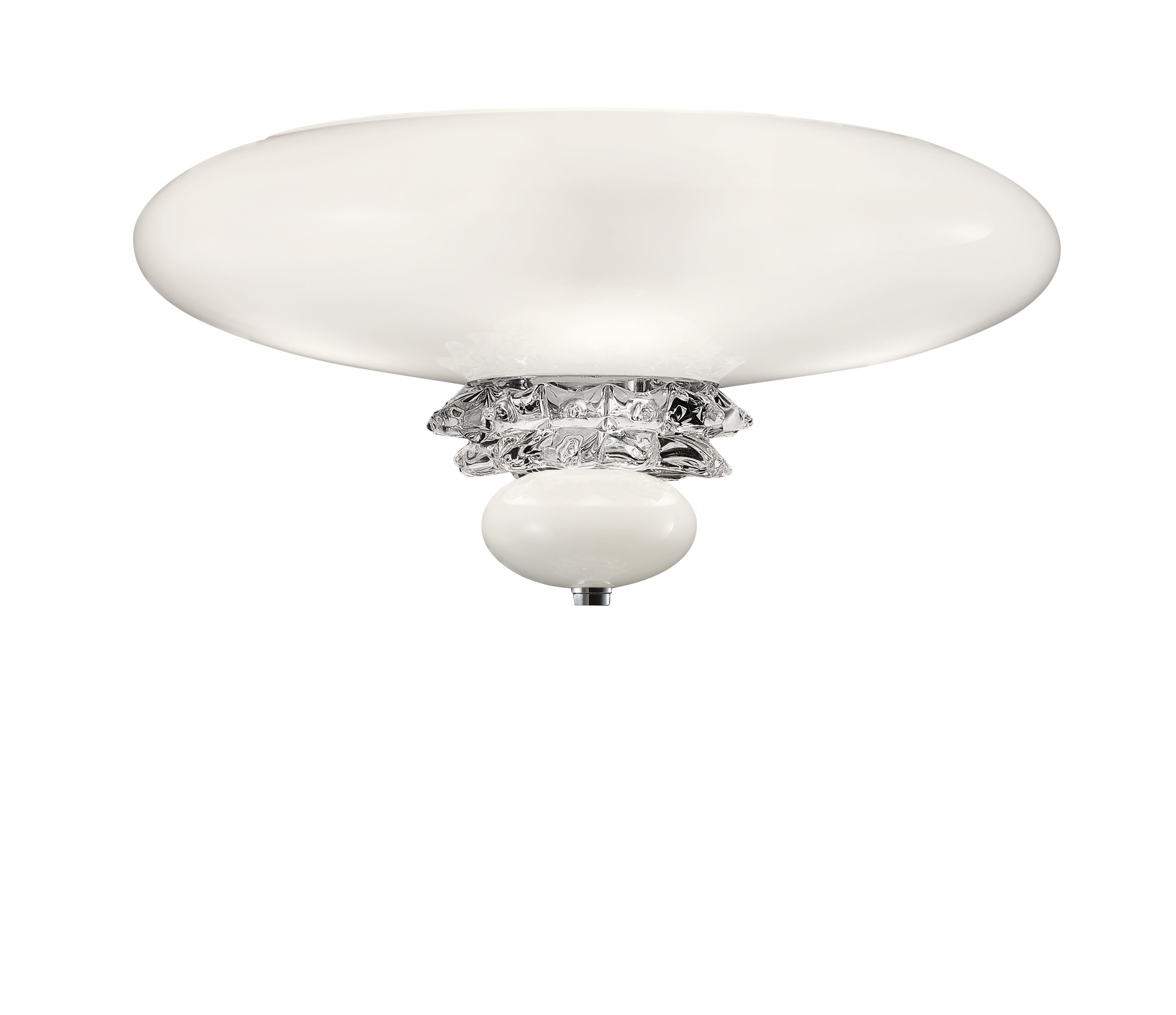 White (White/White_BC) Anversa 5699 Wall Sconce in Chrome and Glass, by Barovier&Toso