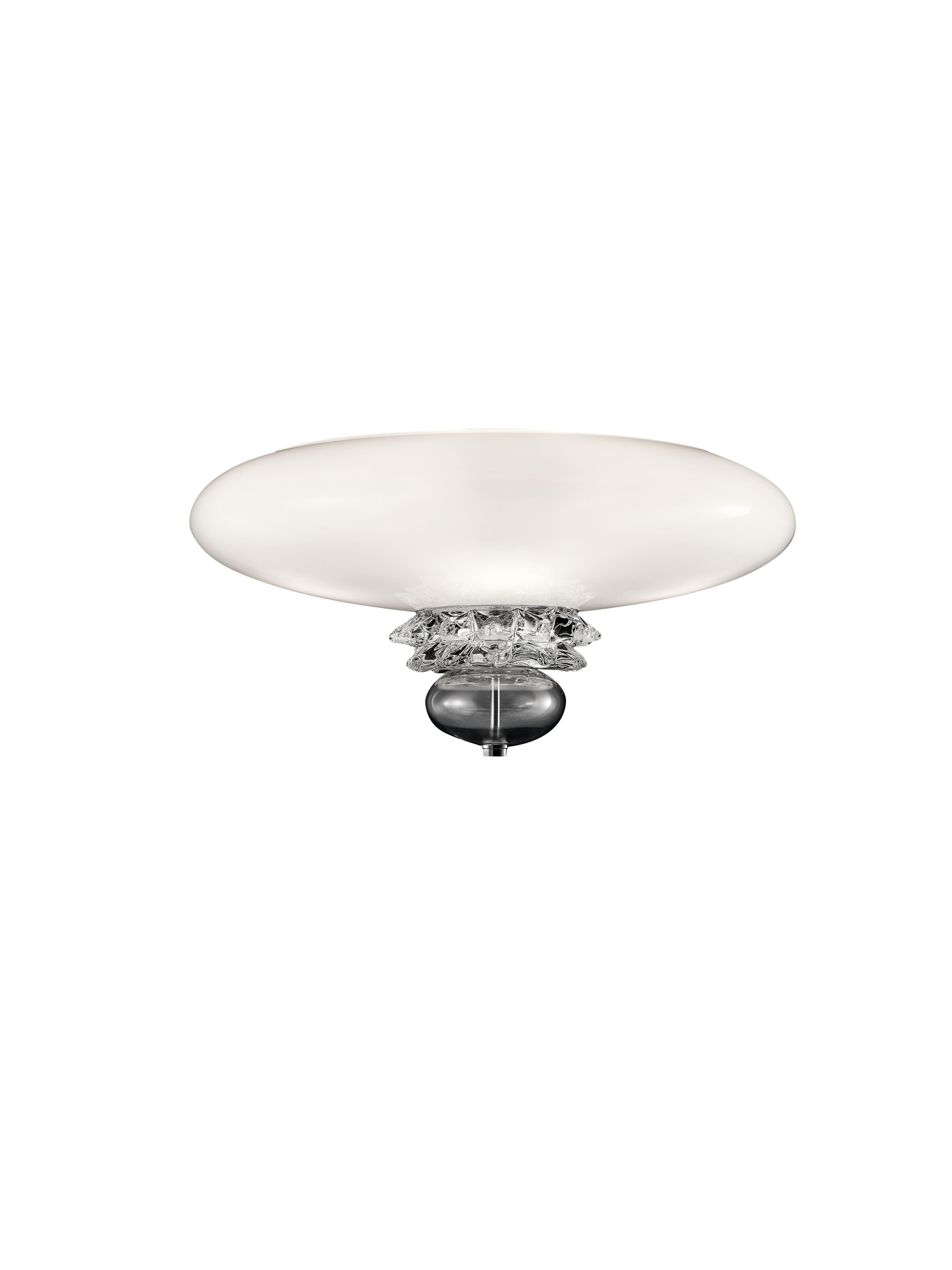 Clear (Grey/White_IN) Anversa 5699 Wall Sconce in Chrome and Glass, by Barovier&Toso