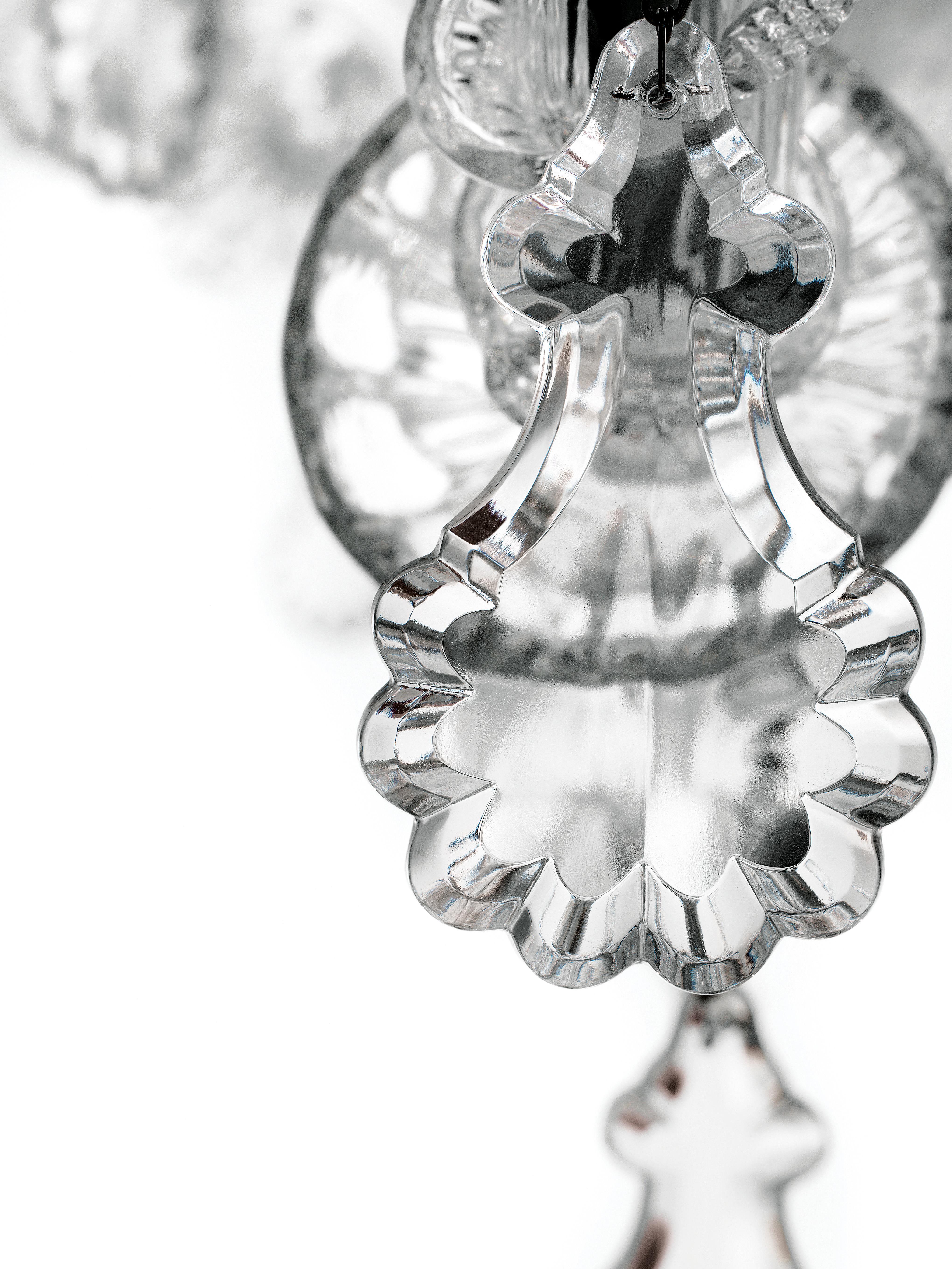 Clear (Crystal_CC) Taif 5350 12 Chandelier in Glass with Chrome, by Barovier&Toso 2