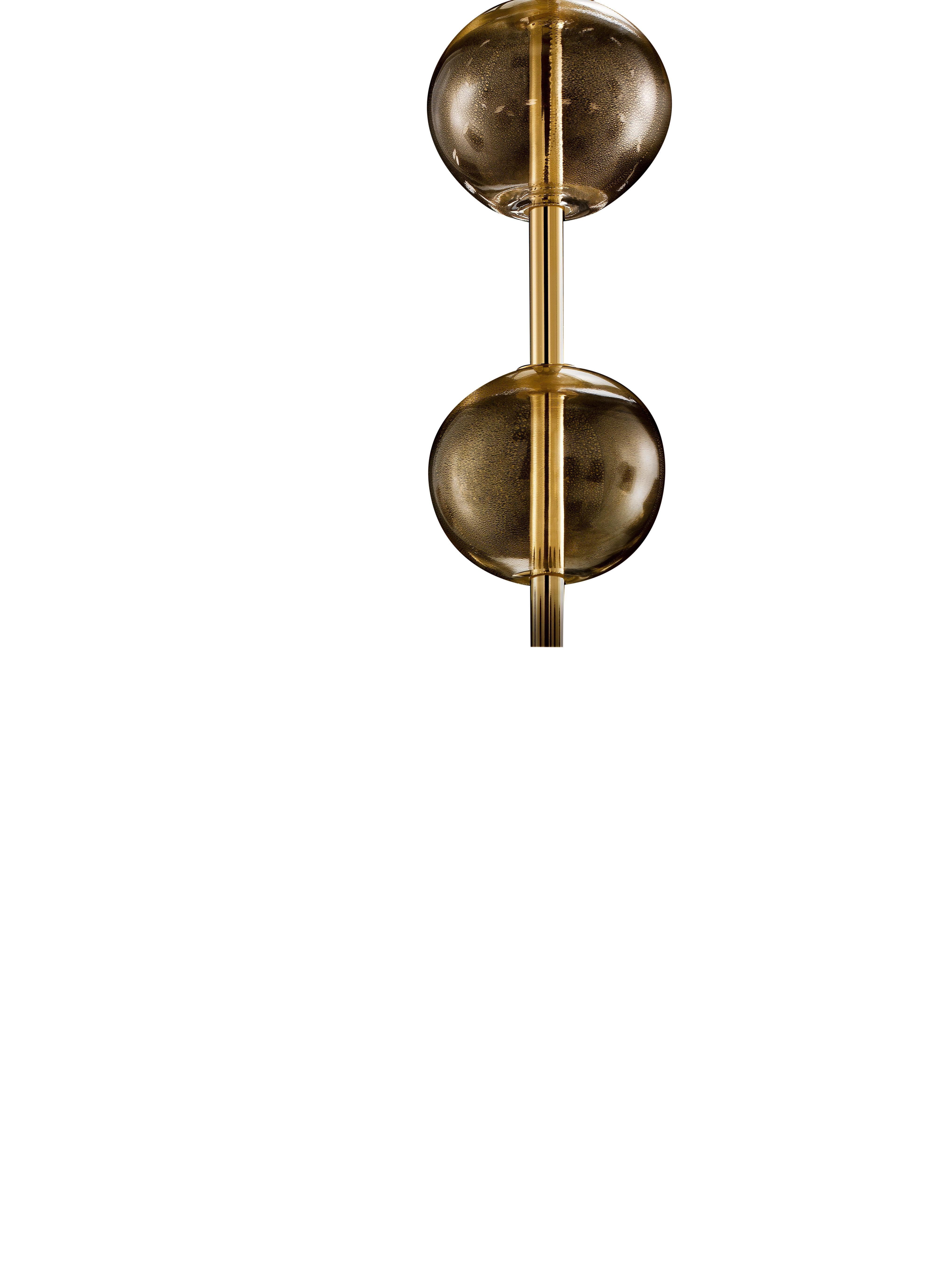 Gold (Gold_OO) Vermont 5550 12 Chandelier in Glass with Black Shade, by Barovier&Toso 3