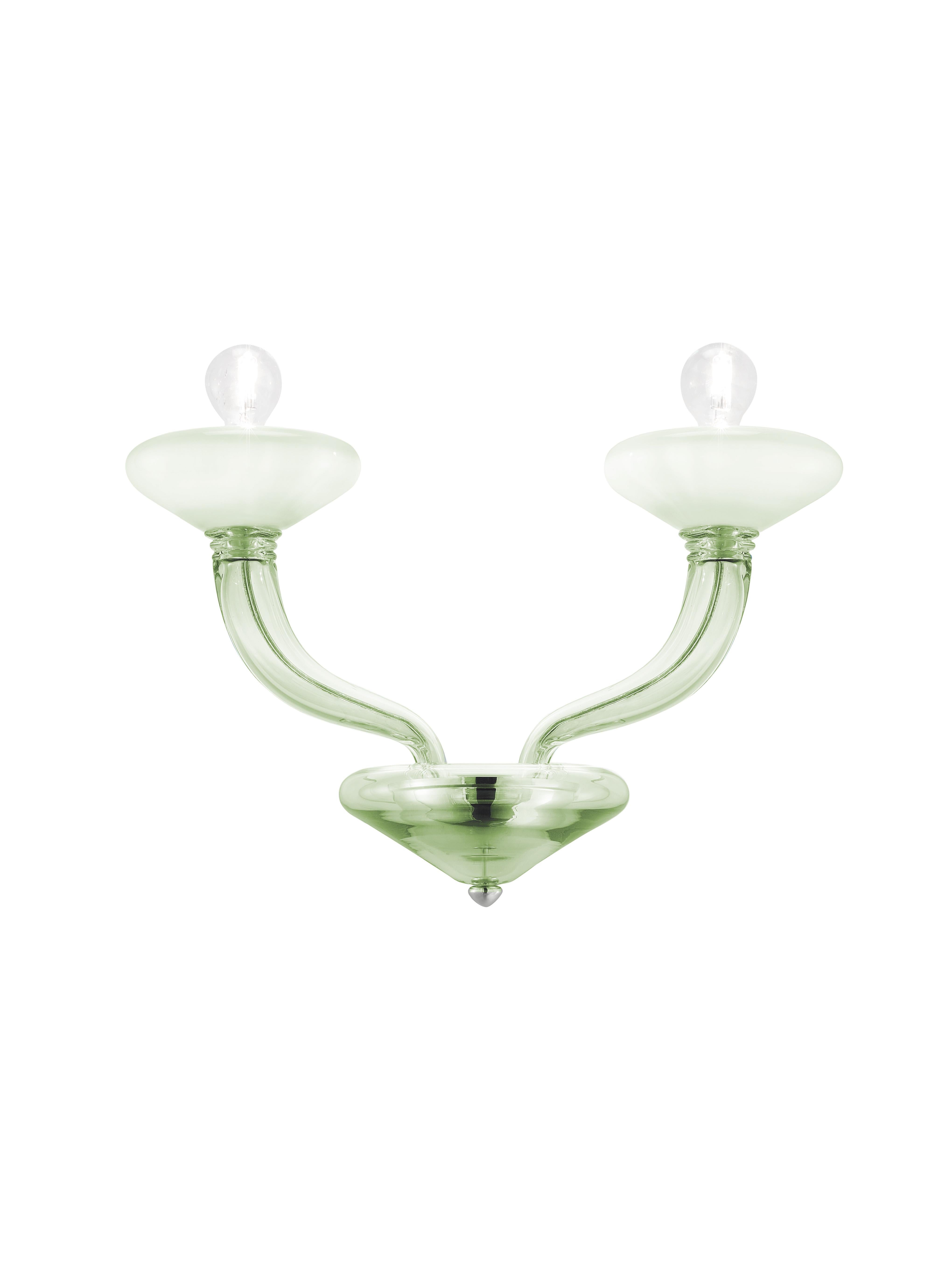 Green (Liquid Citron White_BE) Windsor 5676 02 Wall Sconce in Glass, by Barovier&Toso