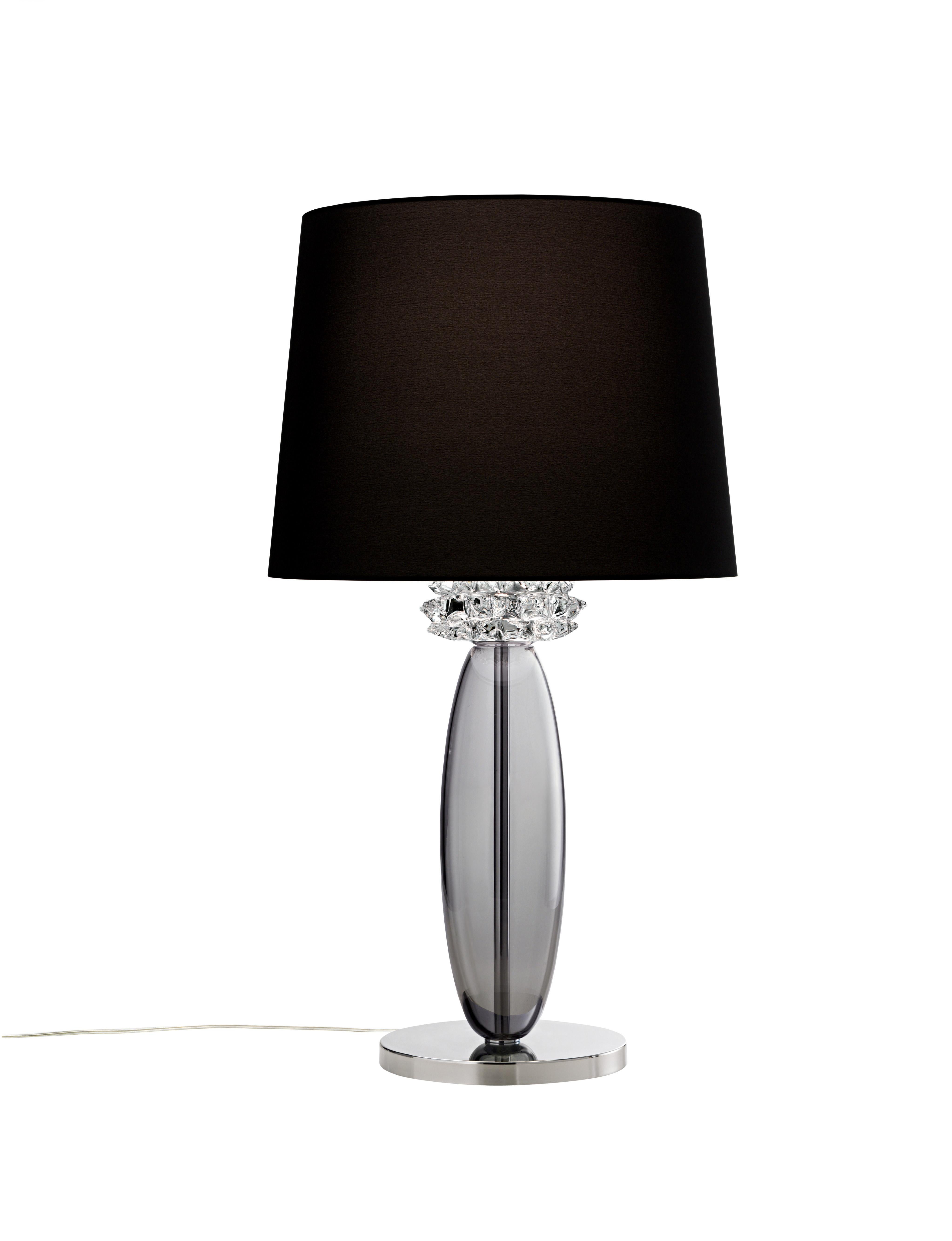 Gray (Grey_IC) Rotterdam 5565 Table Lamp in Glass with Black Shade, by Barovier&Toso 2