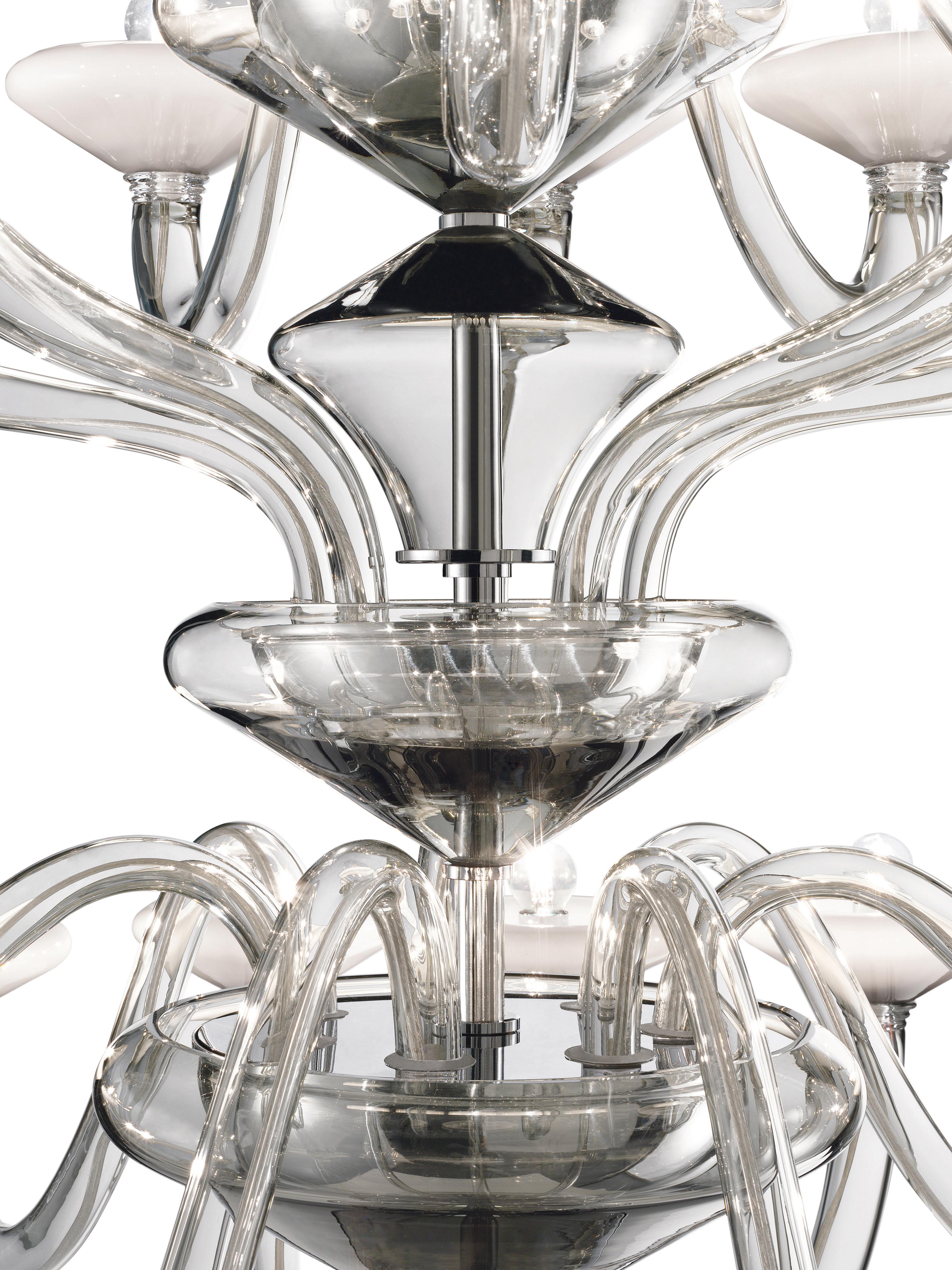 Gray (Grey White_IN) Windsor 5676 24 Chandelier in Glass, by Barovier&Toso 4