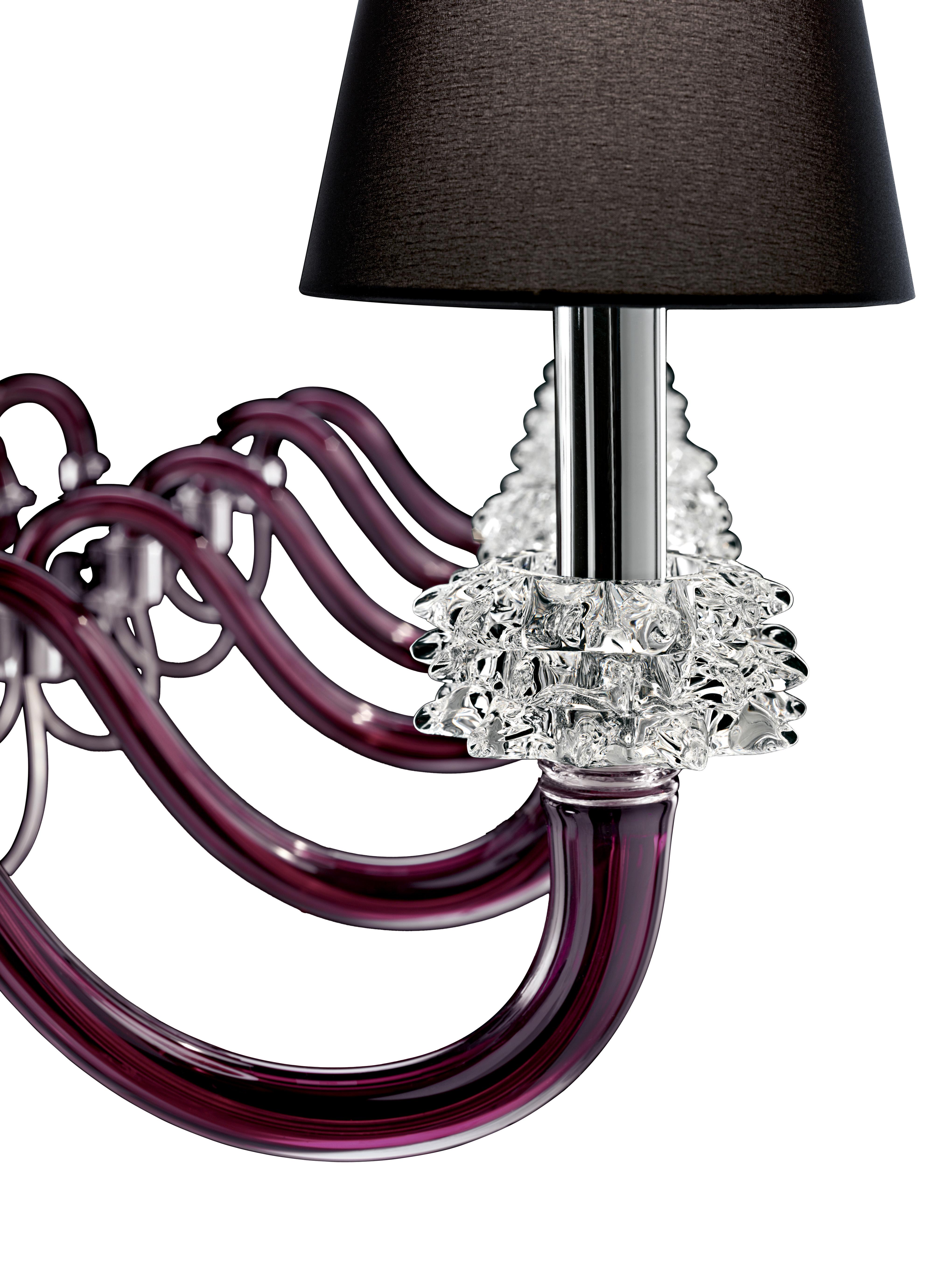 Purple (Violet_VI) Domo Amsterdam 7115 Chandelier in Black Shades, by Franco Raggi, Barovier&Toso 4