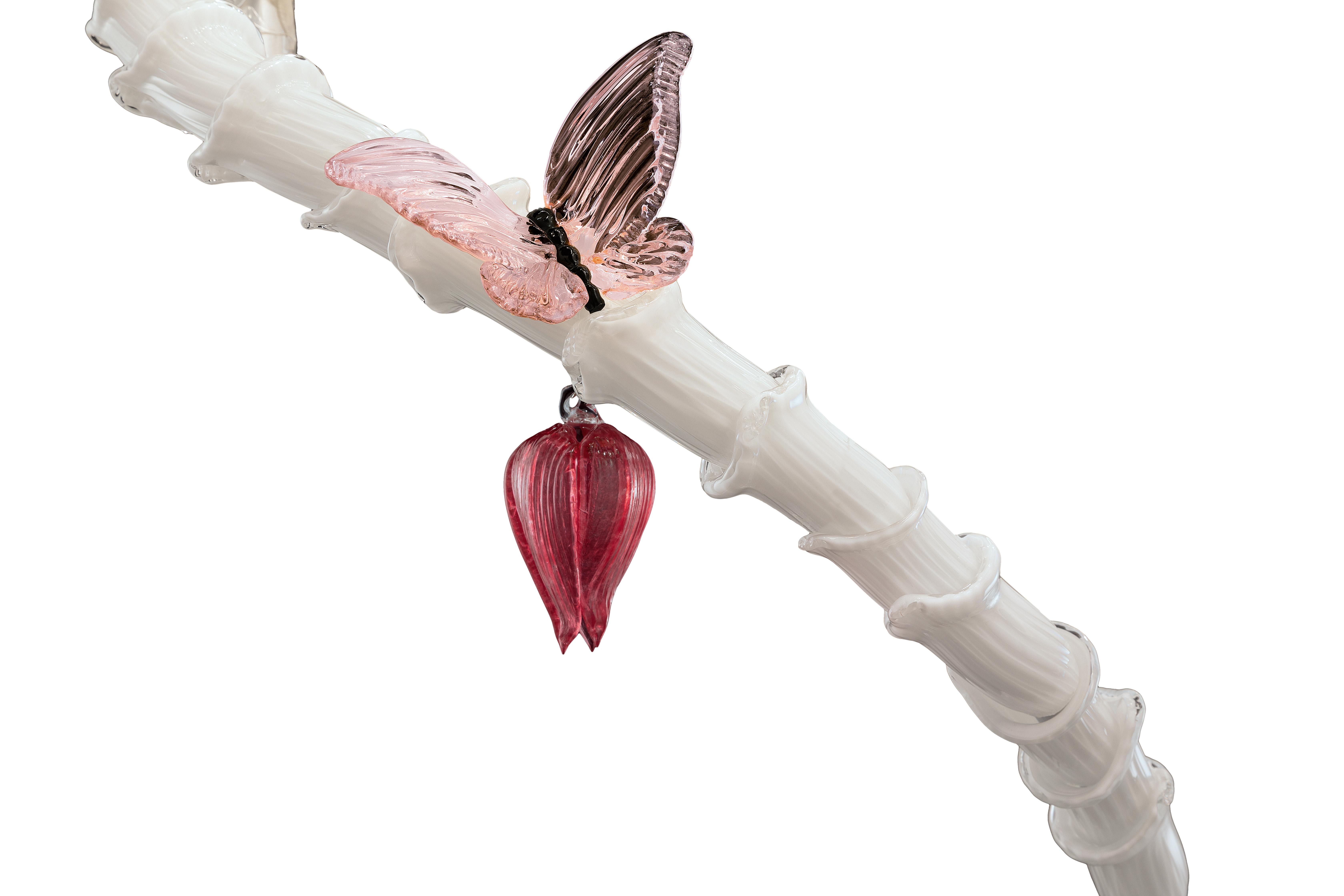 Pink (White/ Ruby/ Light Pink_EU) Adonis 7360 13 Chandelier in Glass, by Marcel Wanders from Barovier&Toso 2