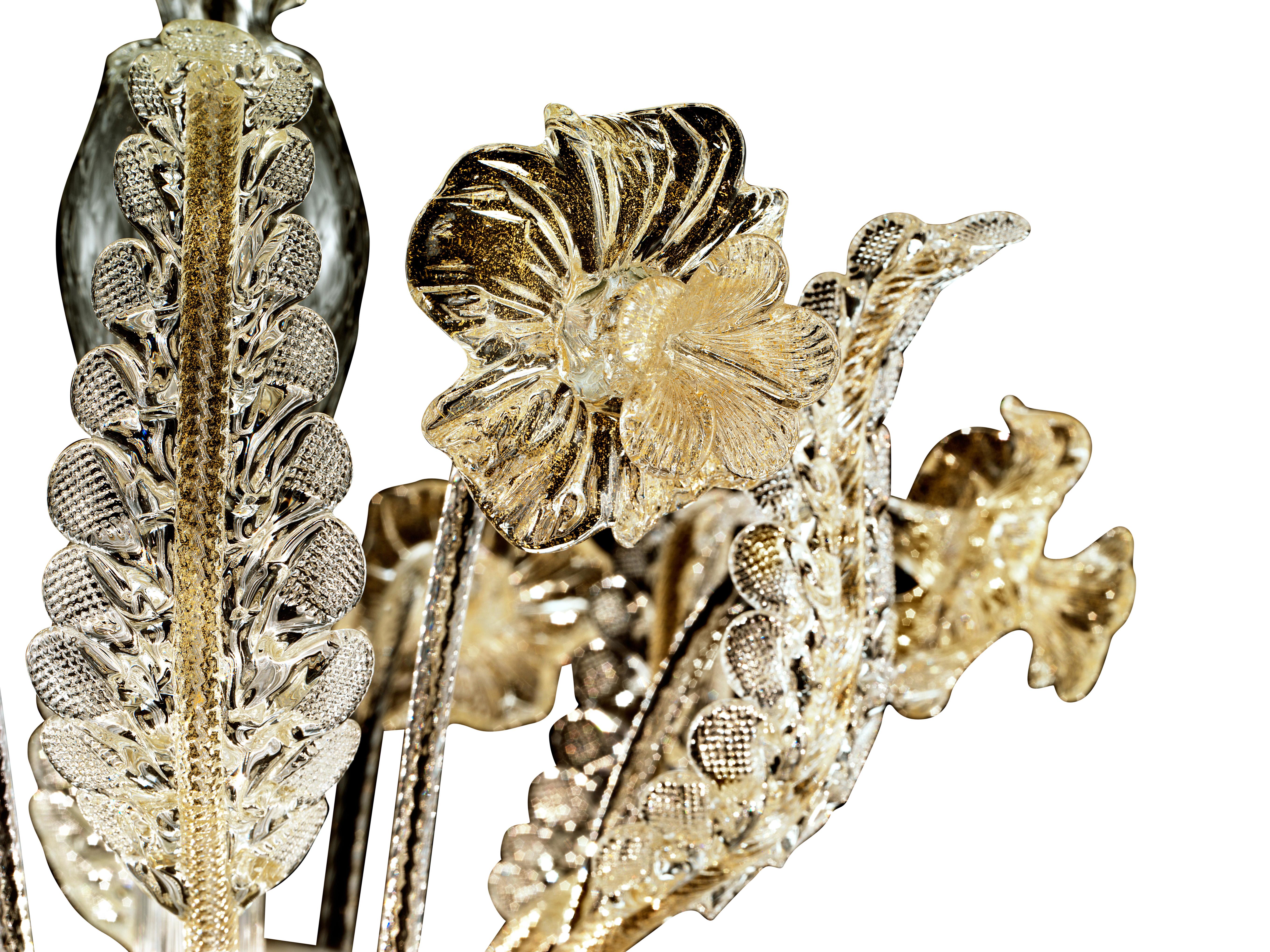 Agadir 5384 12 Kronleuchter aus Glas:: von Barovier&Toso,Yellow (Crystal Gold Decoration_DO) 2