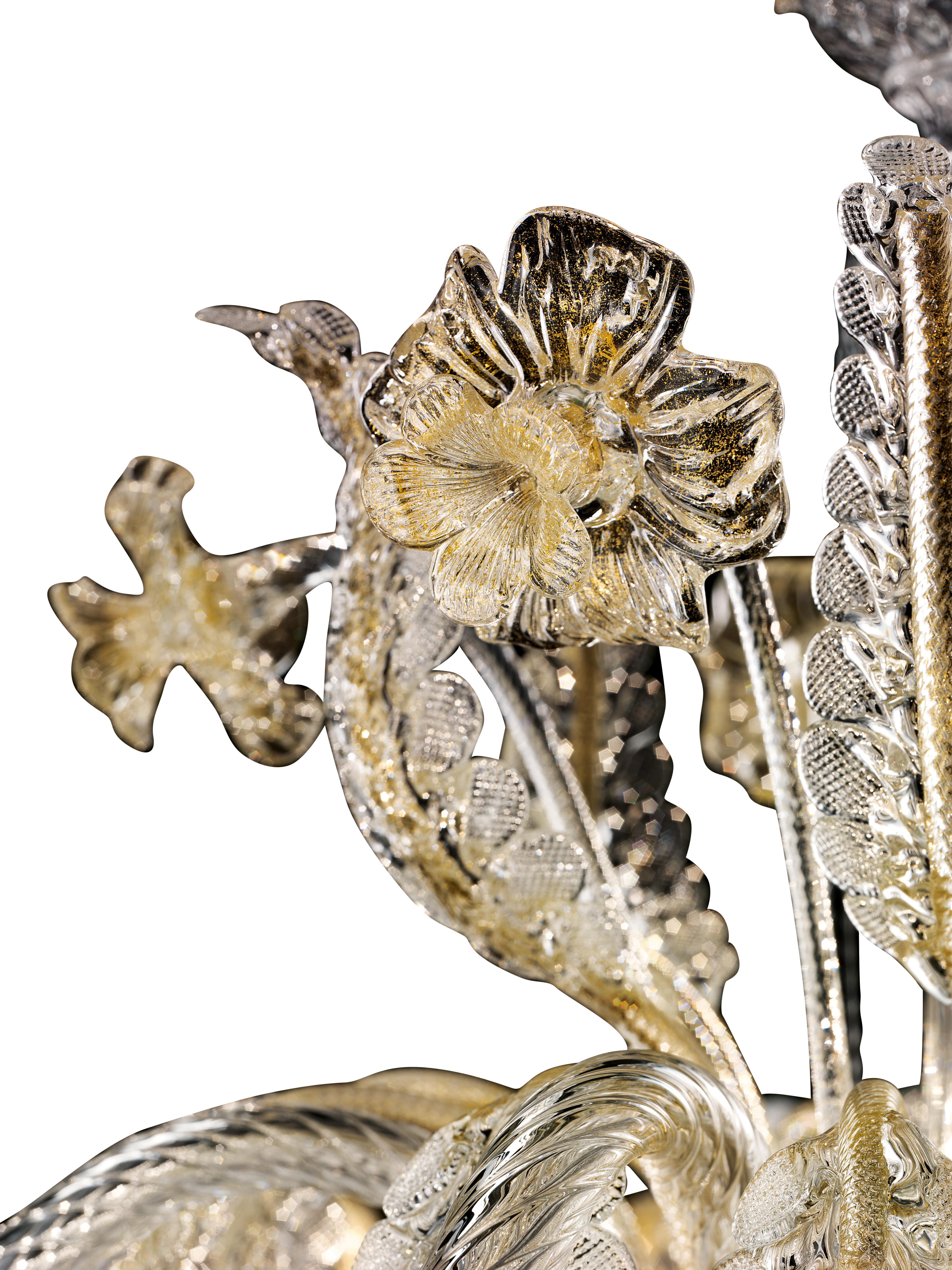 Agadir 5384 12 Kronleuchter aus Glas:: von Barovier&Toso,Yellow (Crystal Gold Decoration_DO) 3