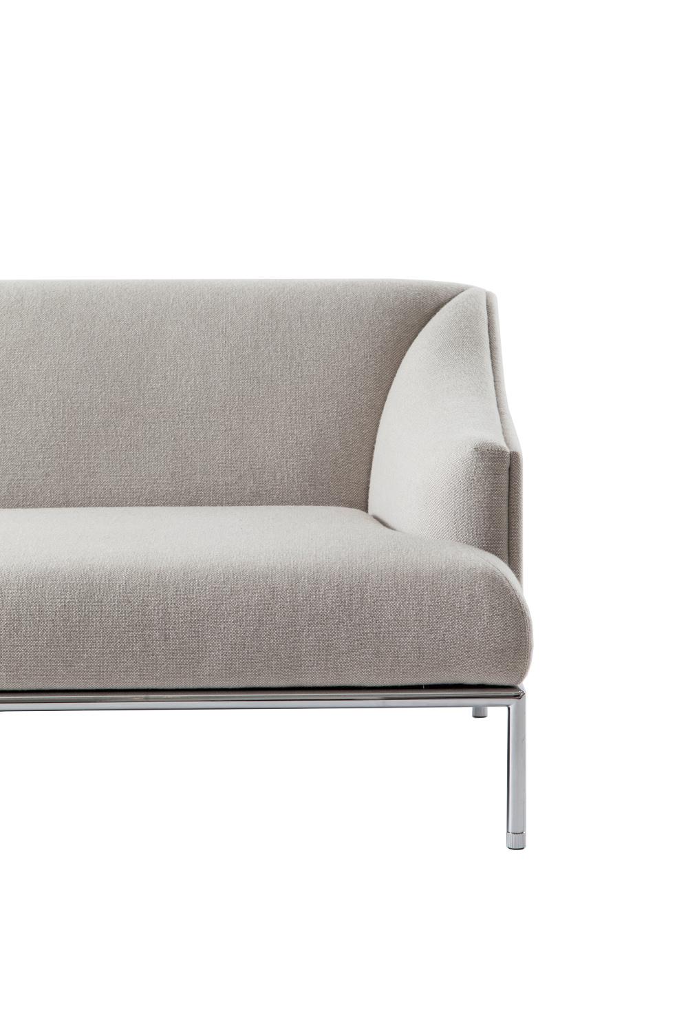 Beige (Hero - 800) Cappellini High Time Two-Seat Sofa in Fabric or Leather by Christophe Pillet 2