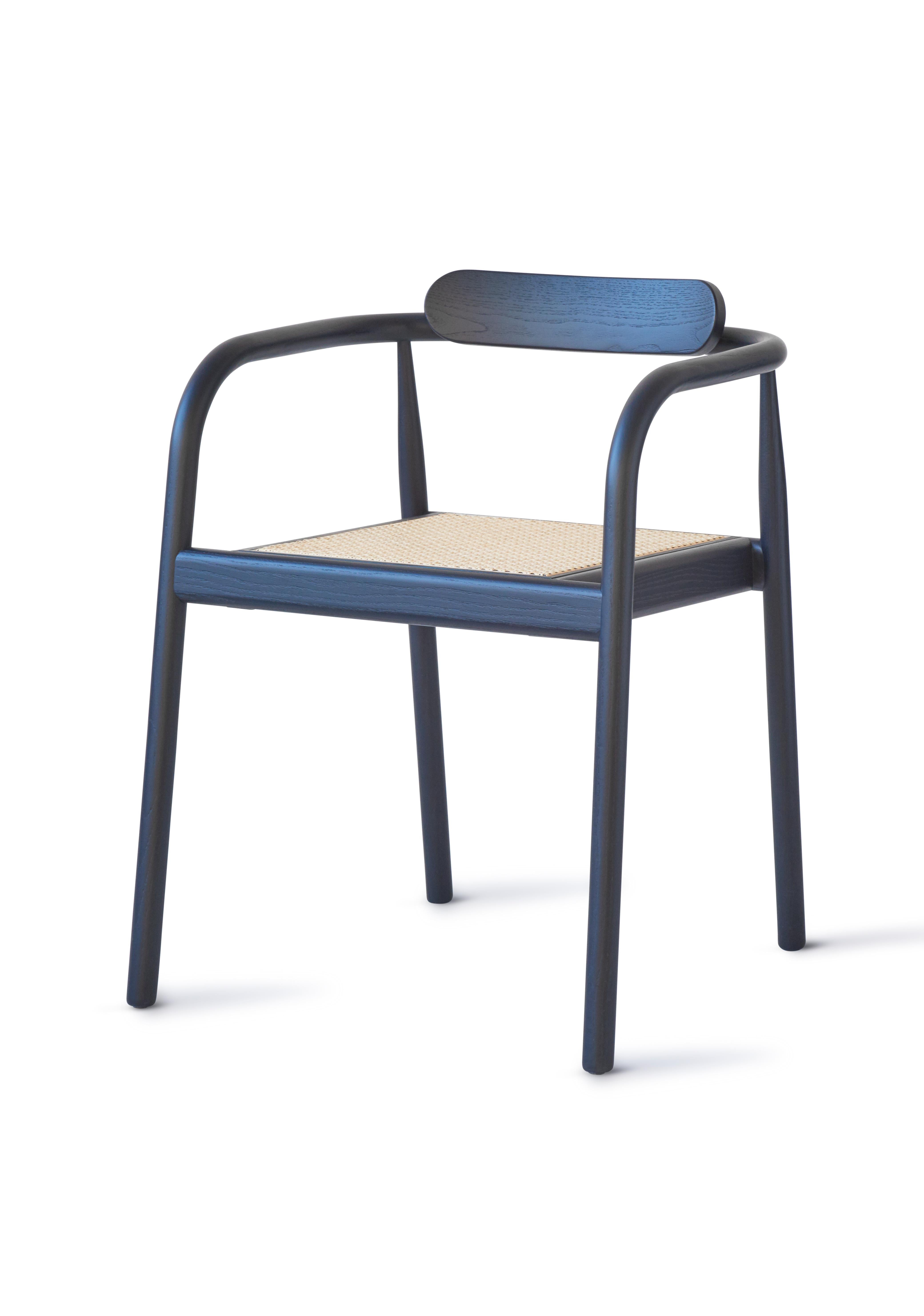 For Sale: Blue (Navy Blue) AHM Rattan Stackable Dining Chair in Ashwood