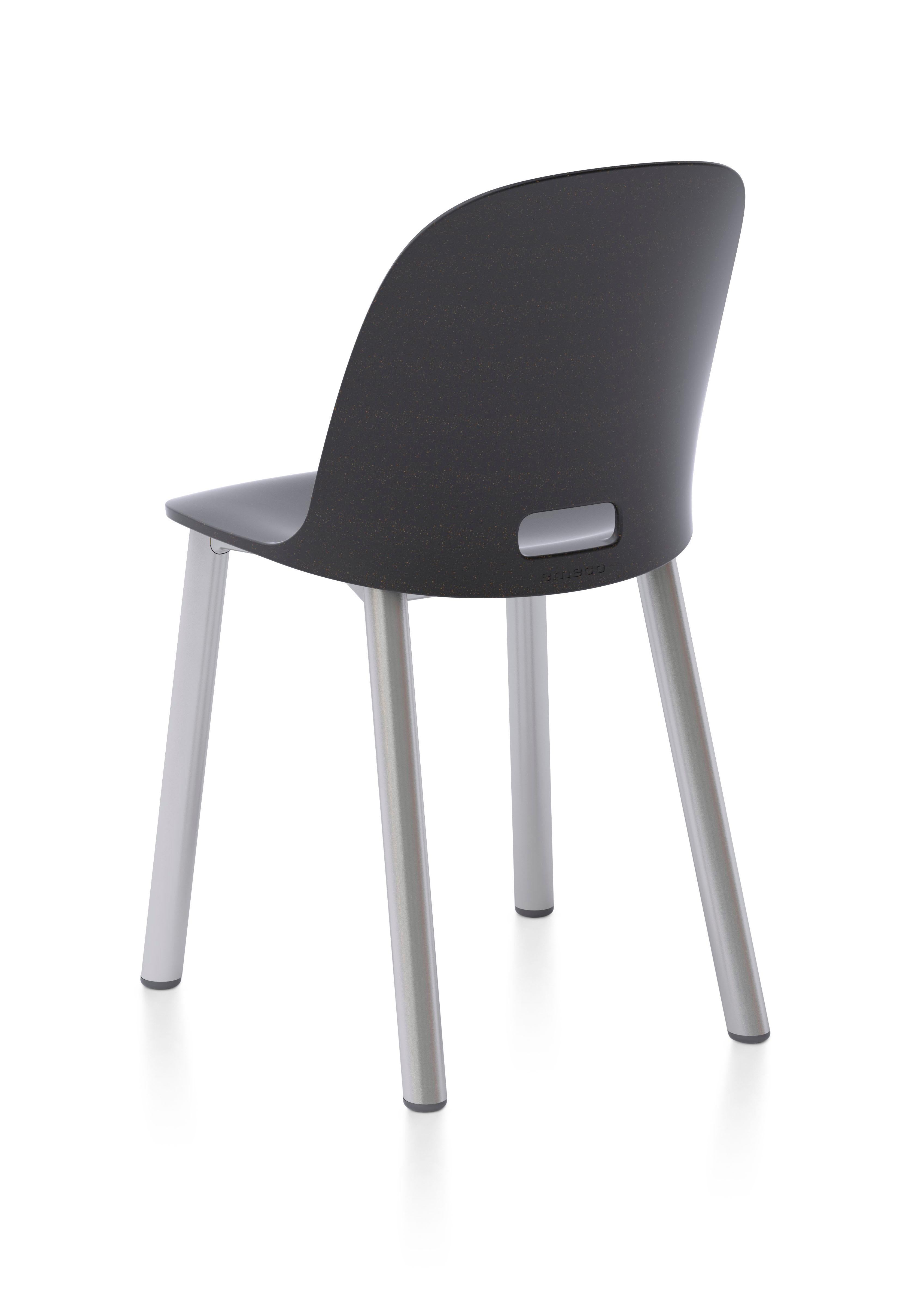For Sale: Gray (Alfi Dark Grey) Emeco Alfi High Back Chair with Aluminum Frame by Jasper Morrison