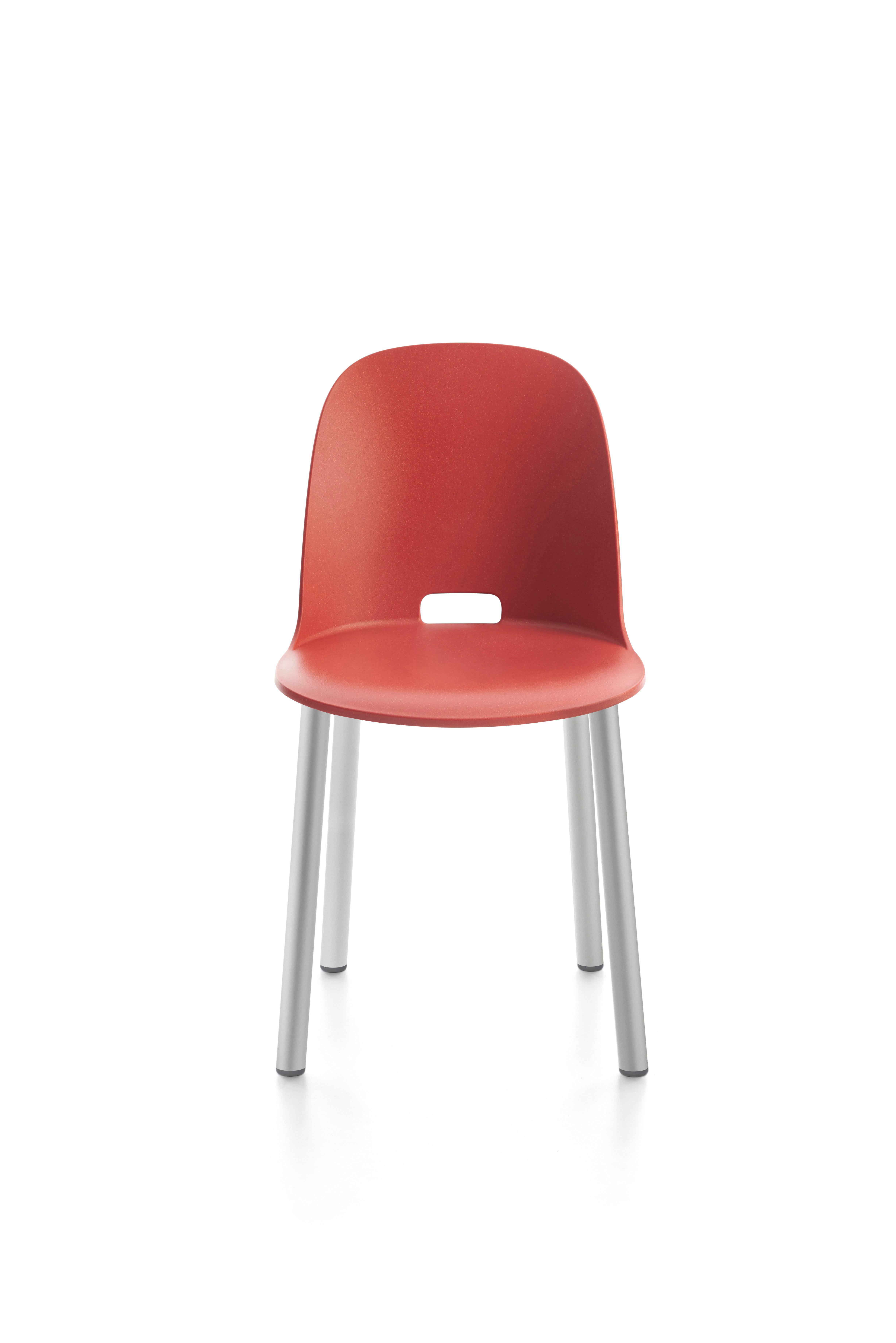 For Sale: Red (Alfi Red) Emeco Alfi High Back Chair with Aluminum Frame by Jasper Morrison