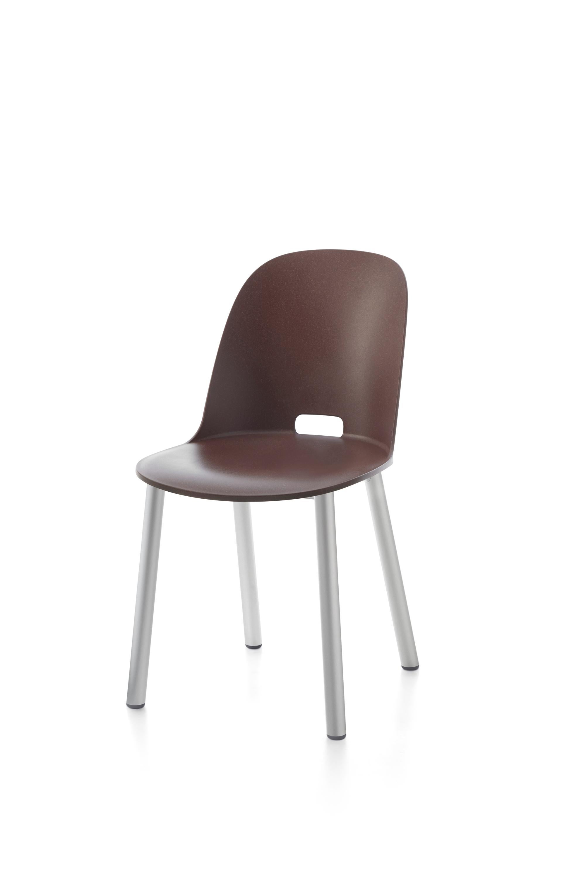 For Sale: Brown (Alfi Dark Brown) Emeco Alfi High Back Chair with Aluminum Frame by Jasper Morrison