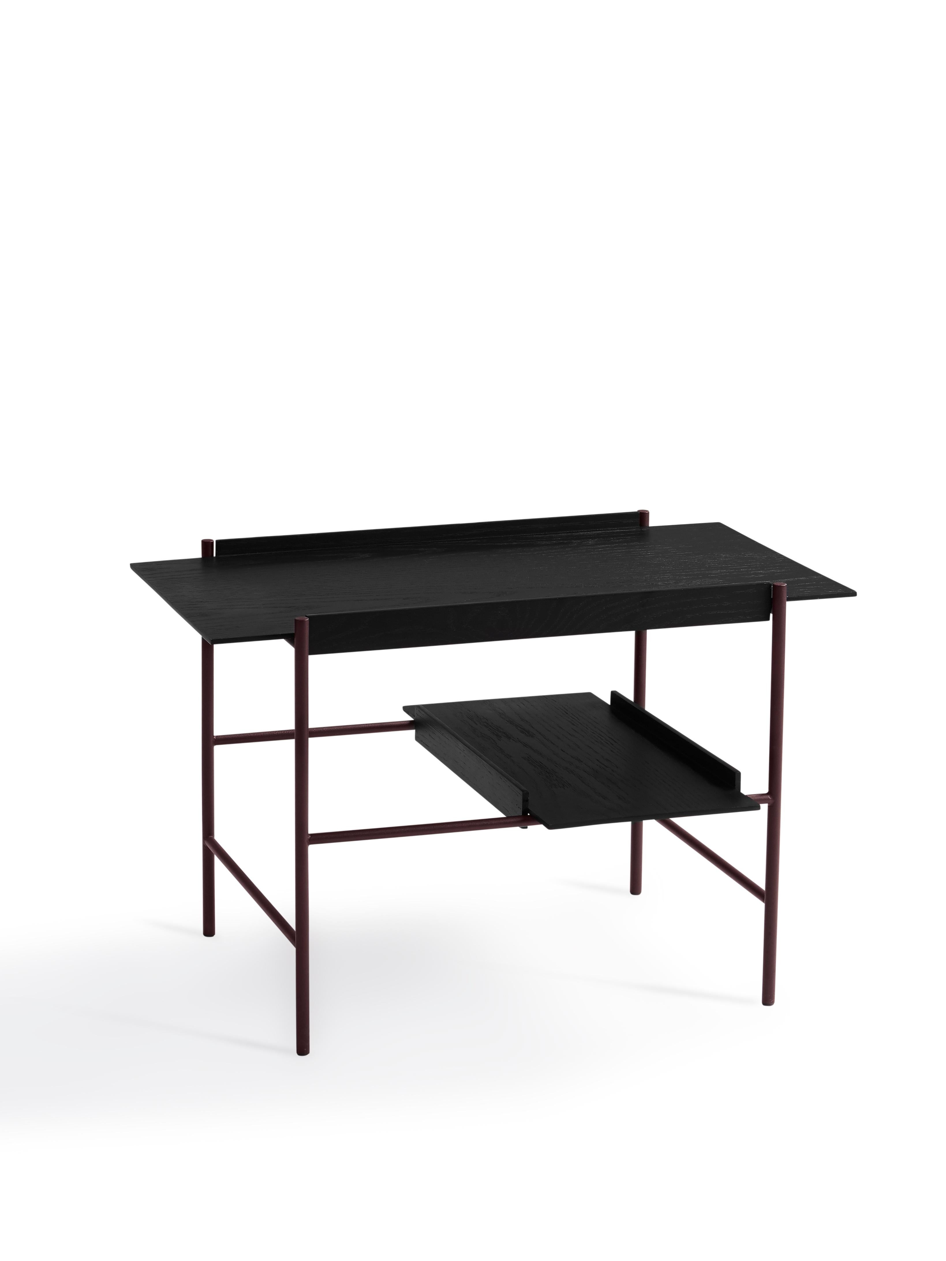 For Sale: Black Kanso Cocktail Tray Table in Wood and Steel 2