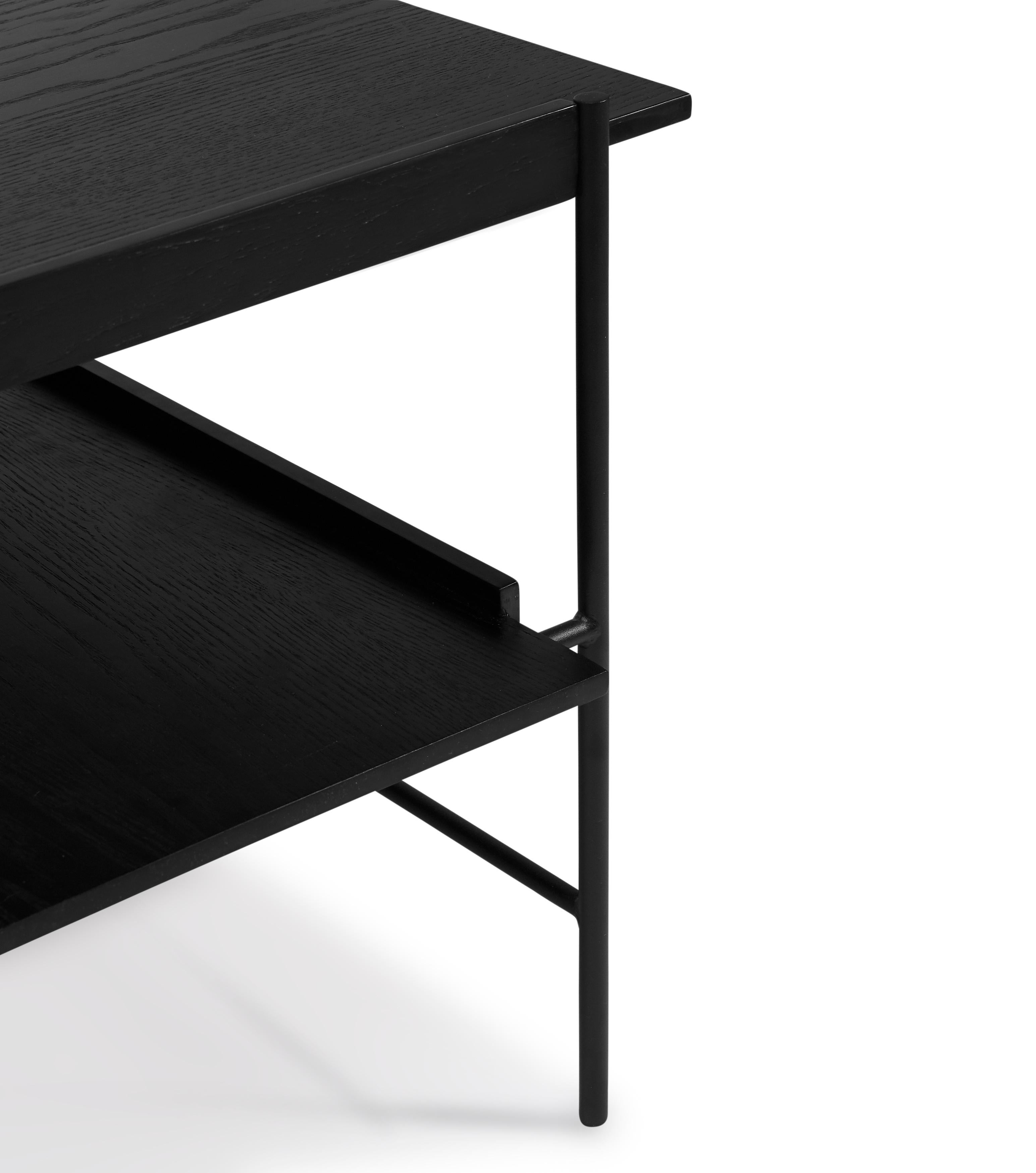 For Sale: Black Kanso Coffee Table in Wood and Steel 2
