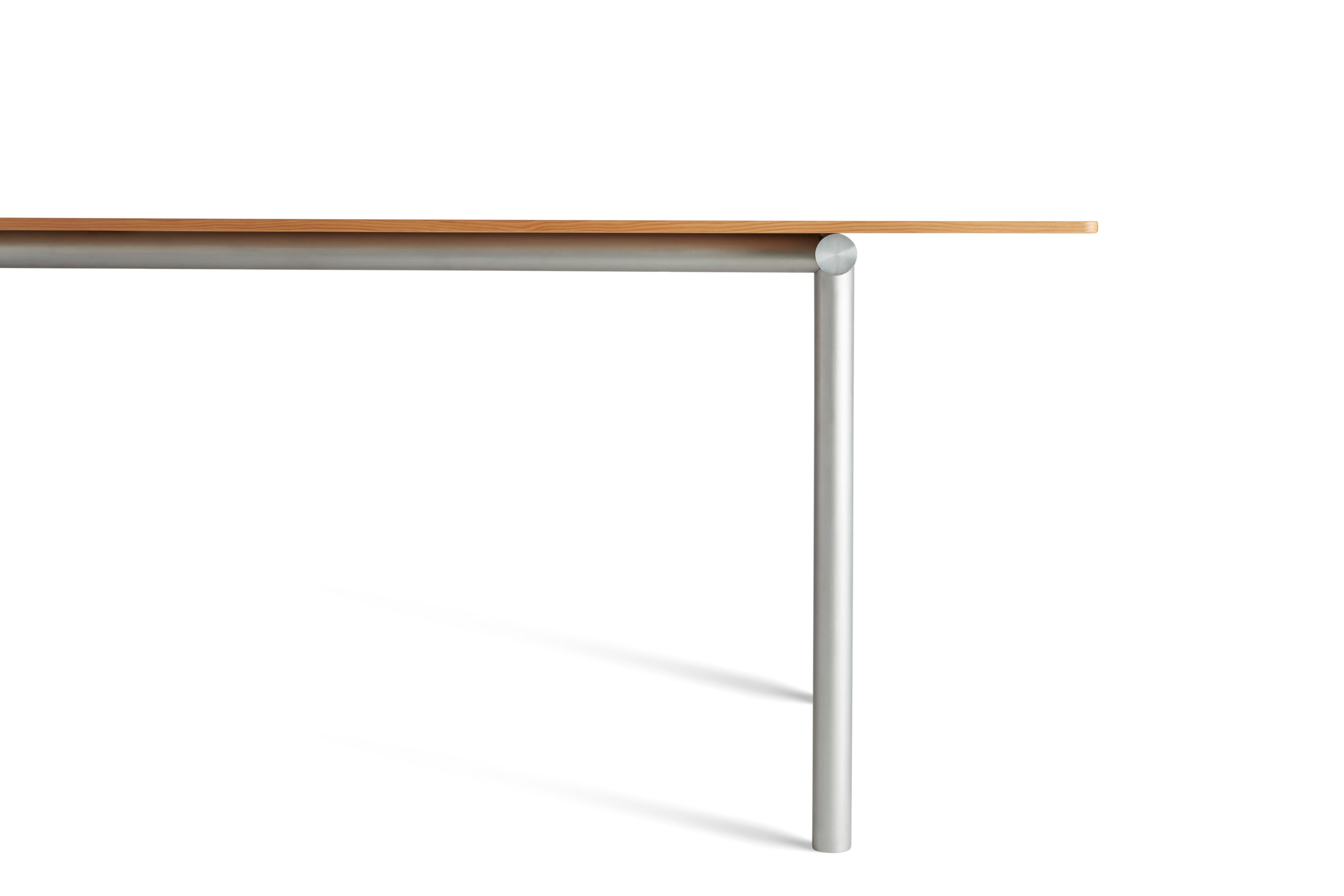 For Sale: Brown (Oregon Pine) Tubby Tube Conference Table with Aluminum Frame by Faye Toogood 2