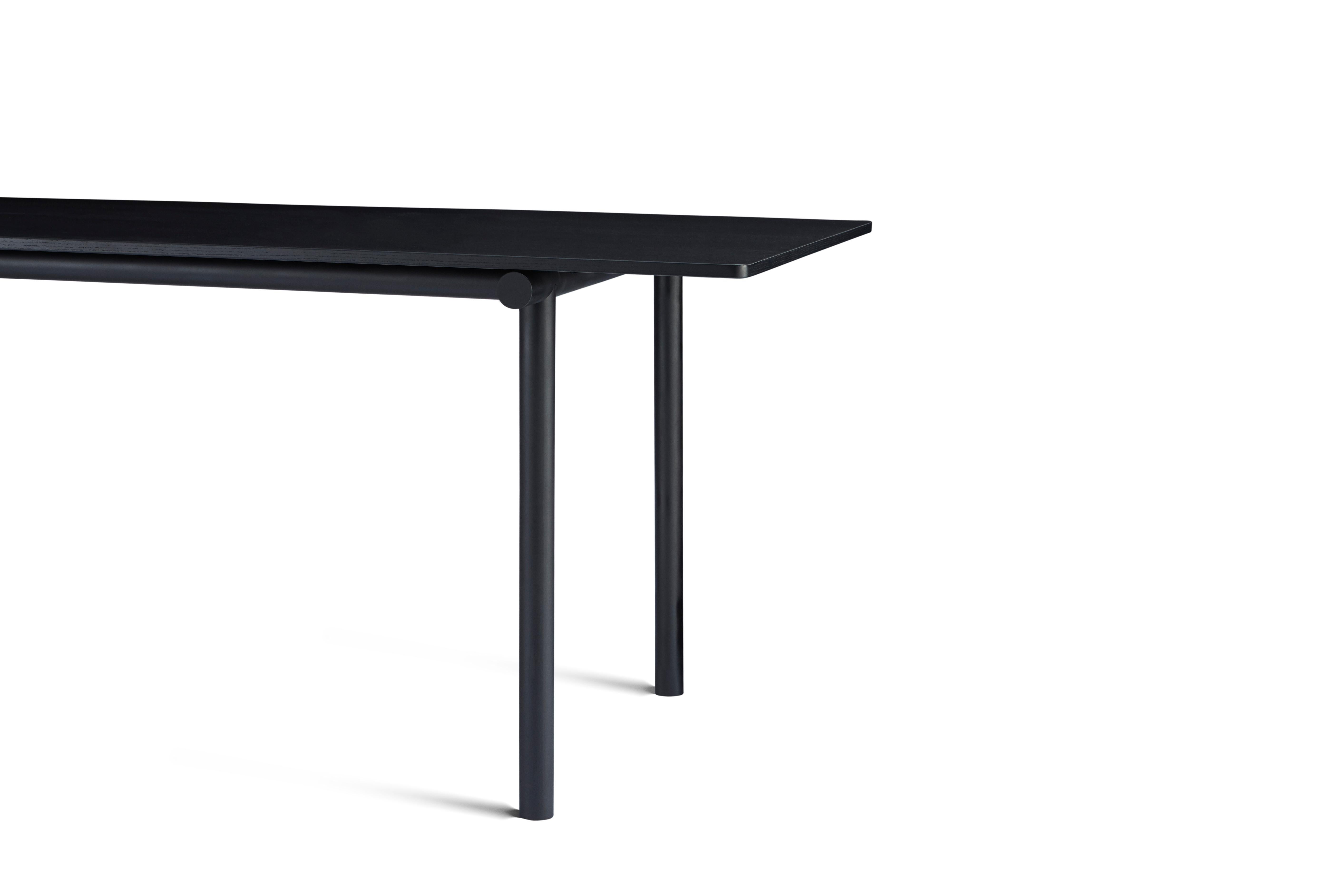 For Sale: Black Tubby Tube Long Conference Table with Black Steel Frame by Faye Toogood 2