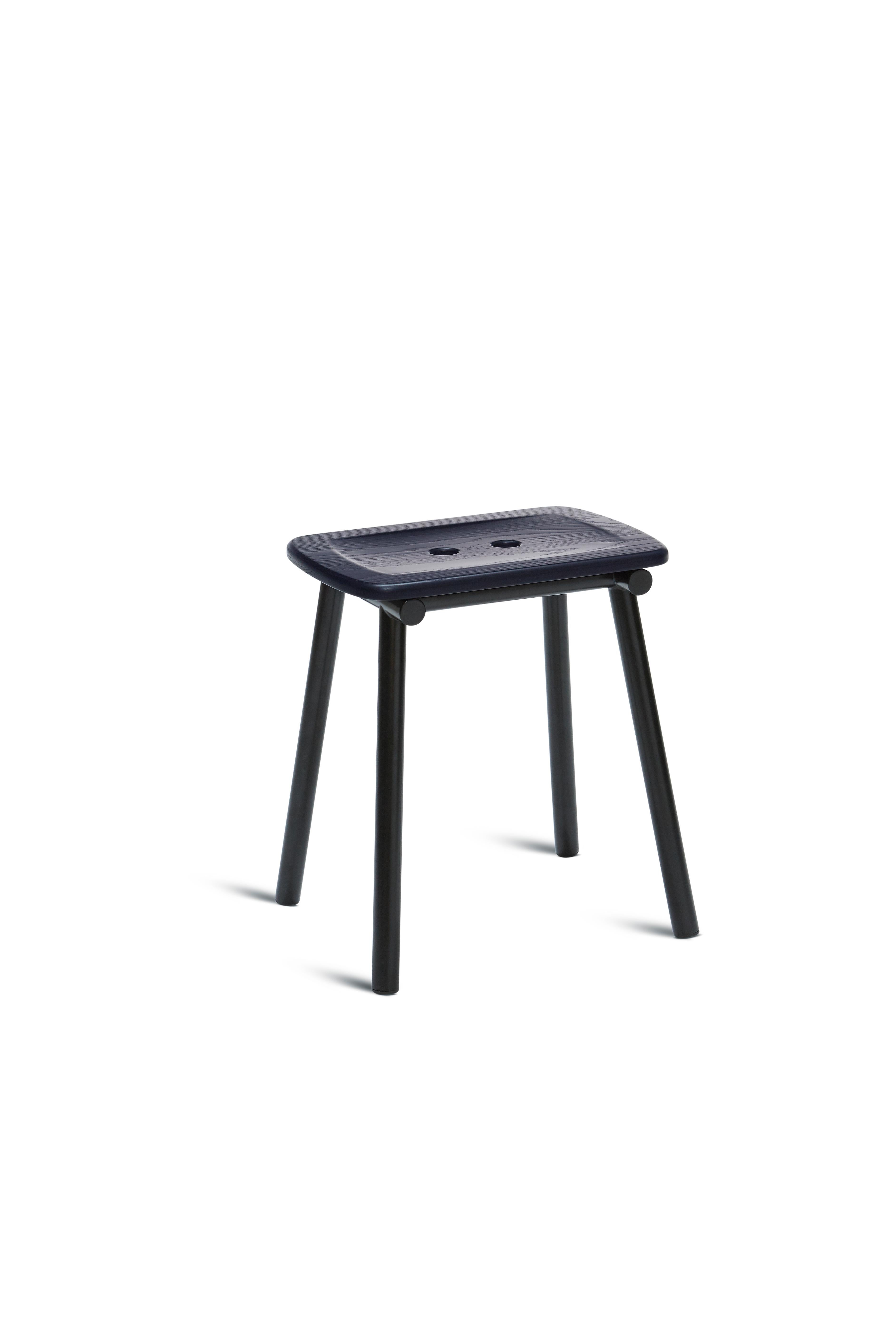For Sale: Blue (Painted Navy Blue) Tubby Tube Low Stool with Wooden Seat by Faye Toogood