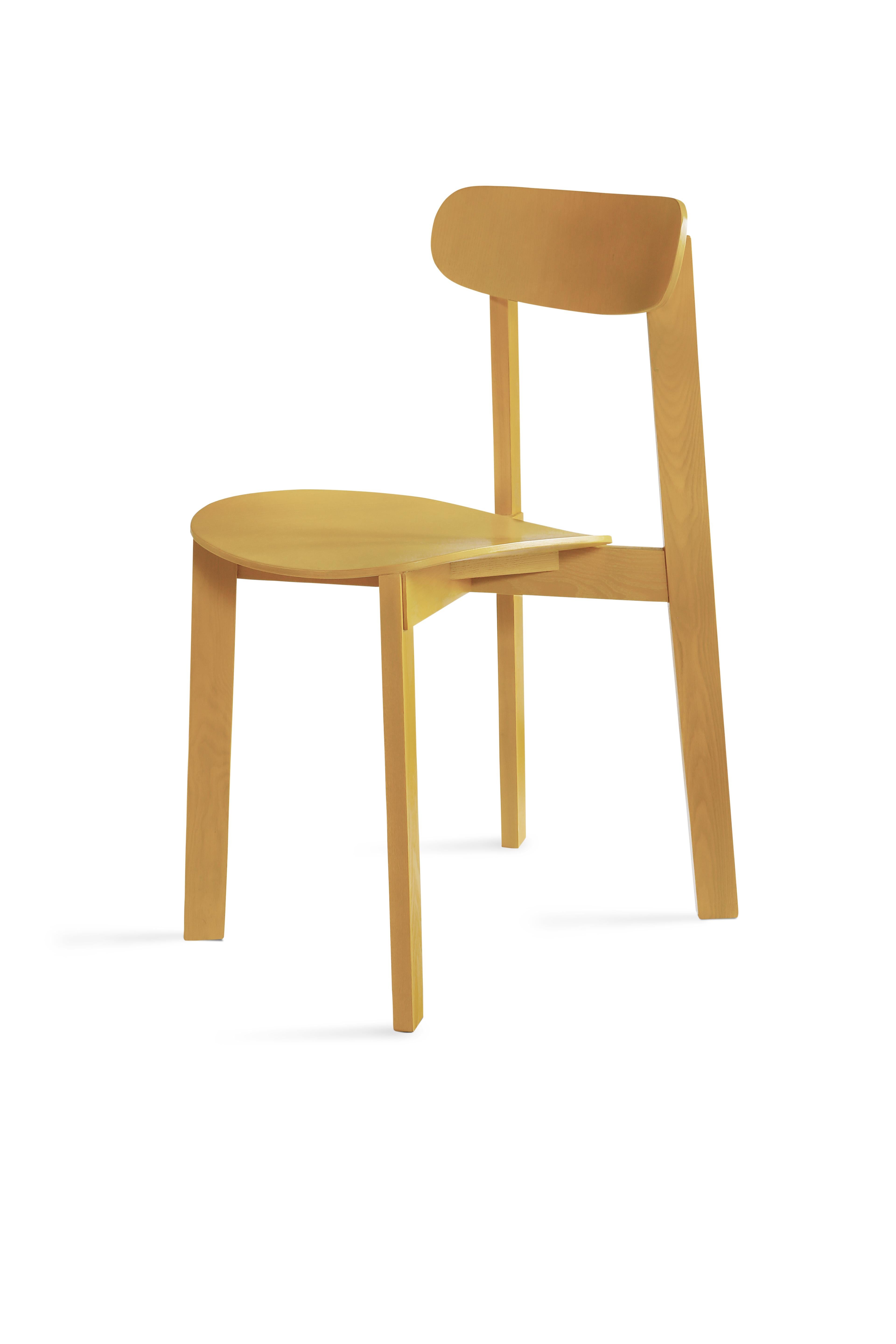 For Sale: Yellow (Turmeric Yellow) Bondi Stackable Dining Chair in Ashwood