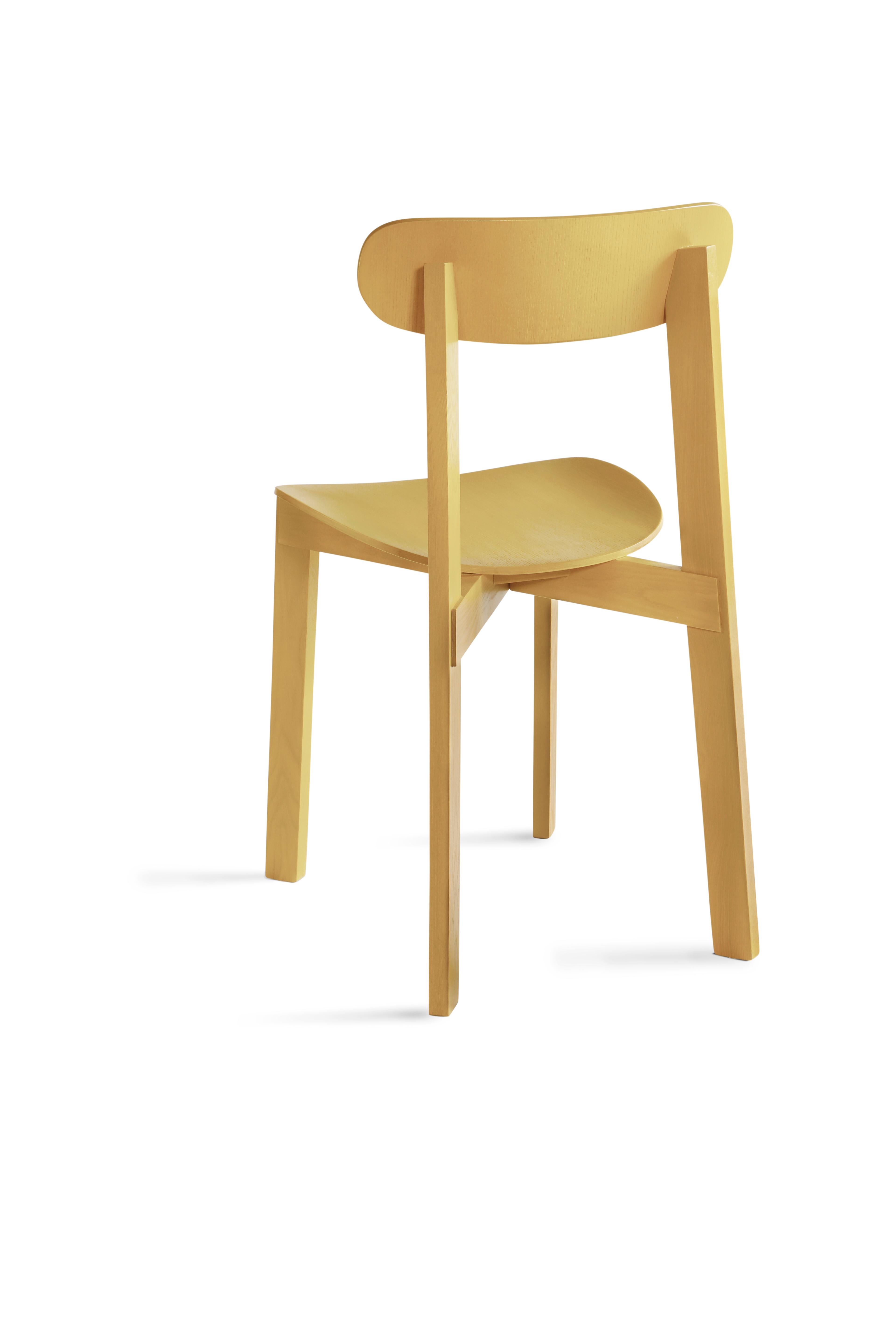 For Sale: Yellow (Turmeric Yellow) Bondi Stackable Dining Chair in Ashwood 2