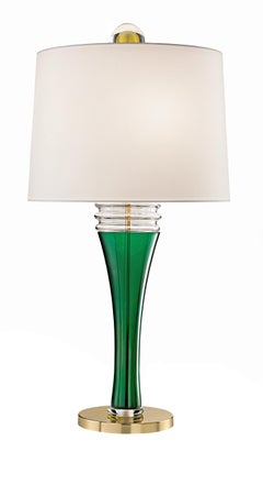 Rive Gauche 7068 Table Lamp in Glass with White Shade, by Giorgia Brusemini